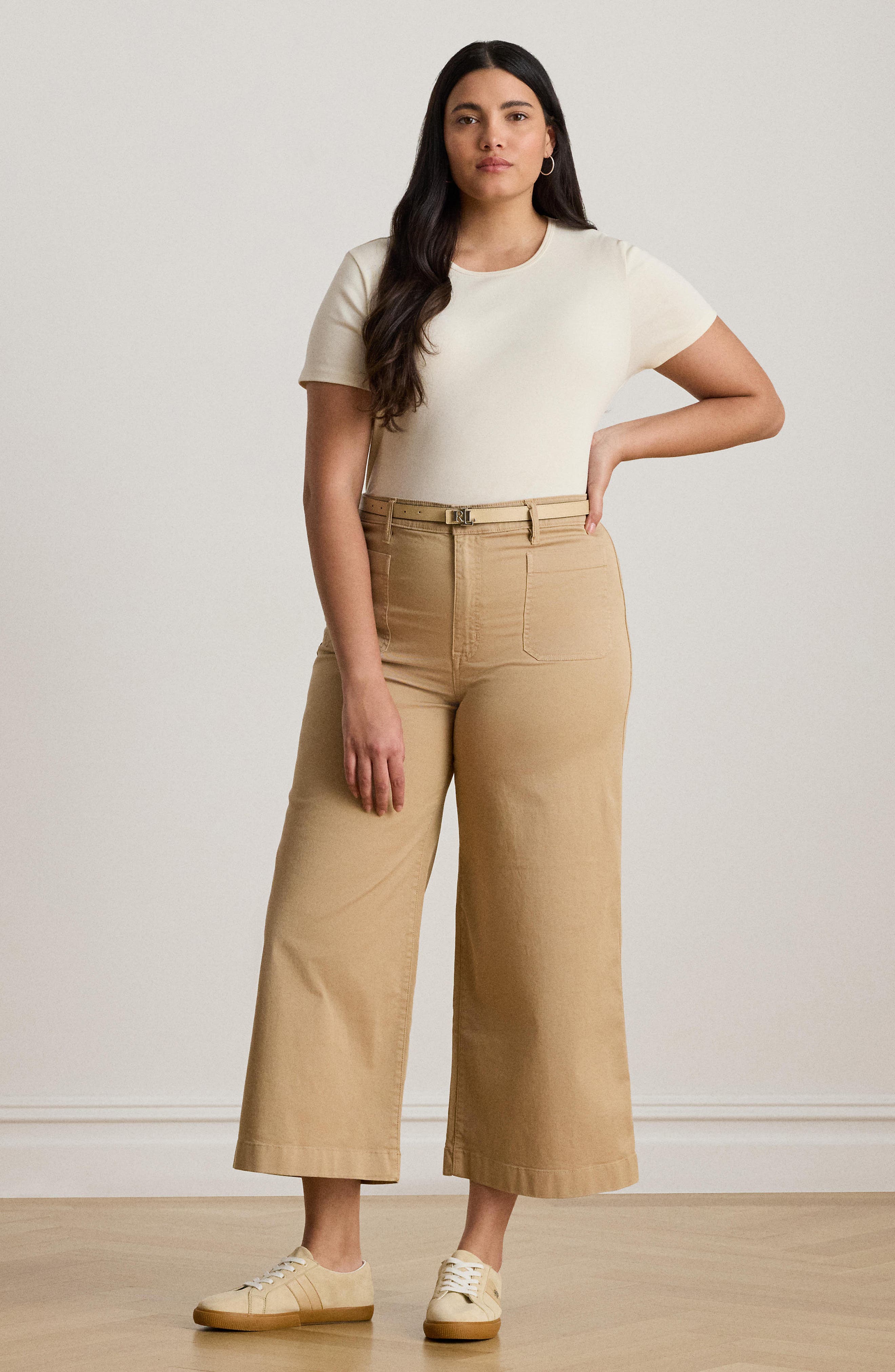 Yurshane Crop Wide Leg Chino Pants - image 2