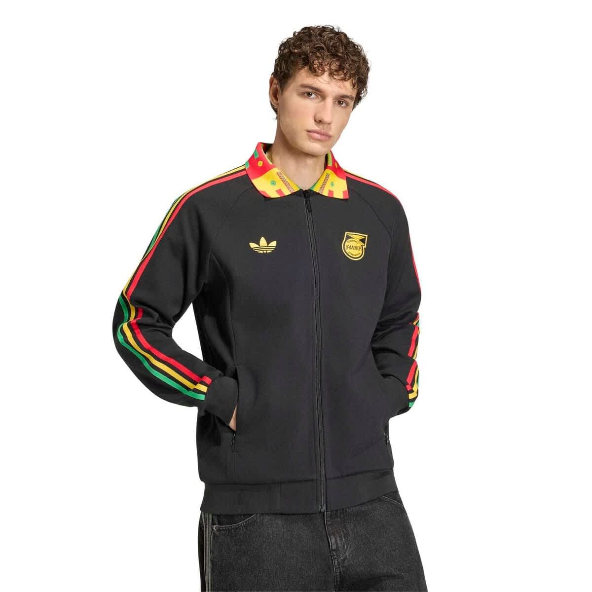 Men's adidas Black Jamaica National Team Anthem Full-Zip Jacket - image 1