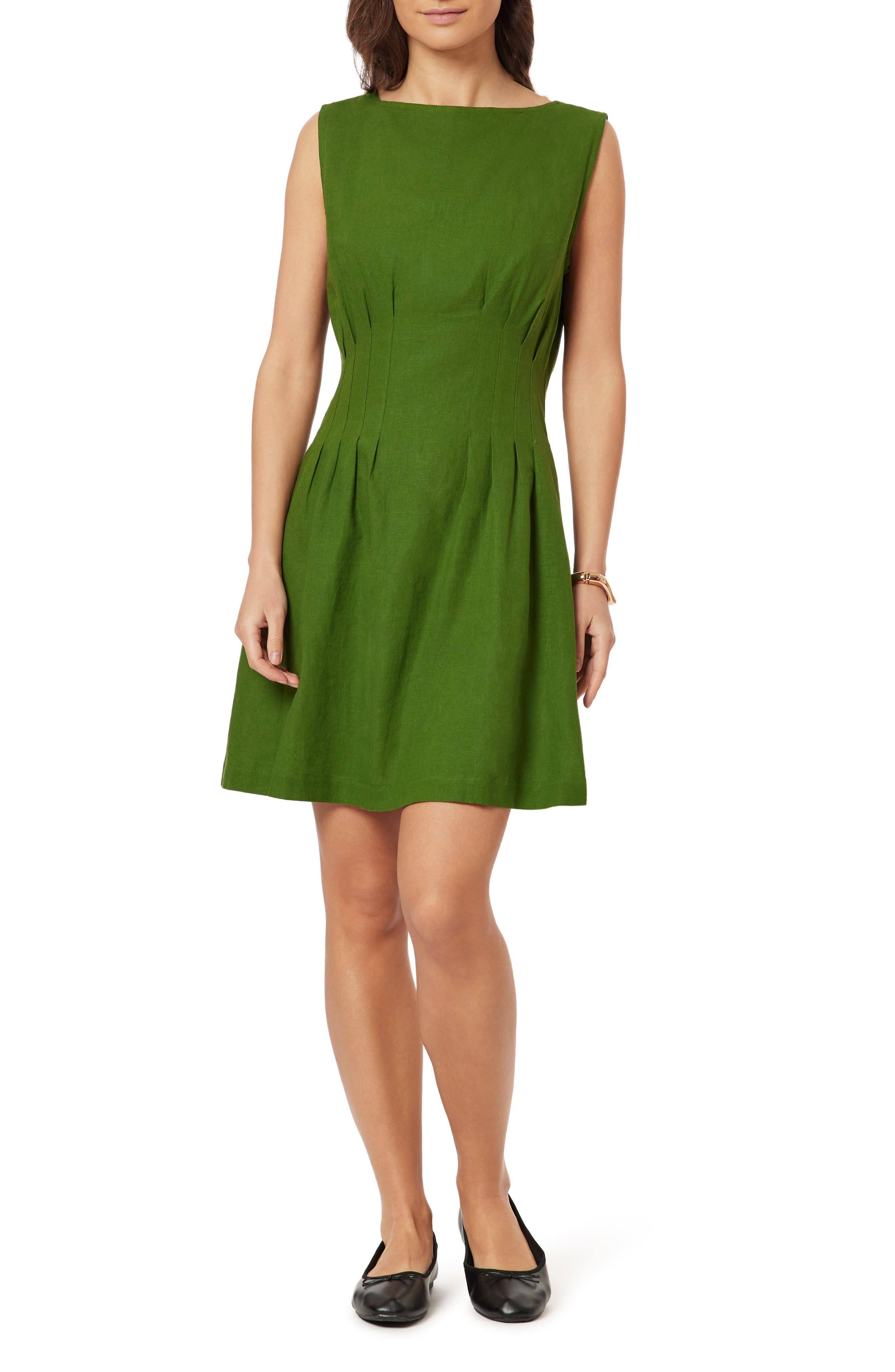 Paisley Print Boatneck Fit & Flare Dress - image 3