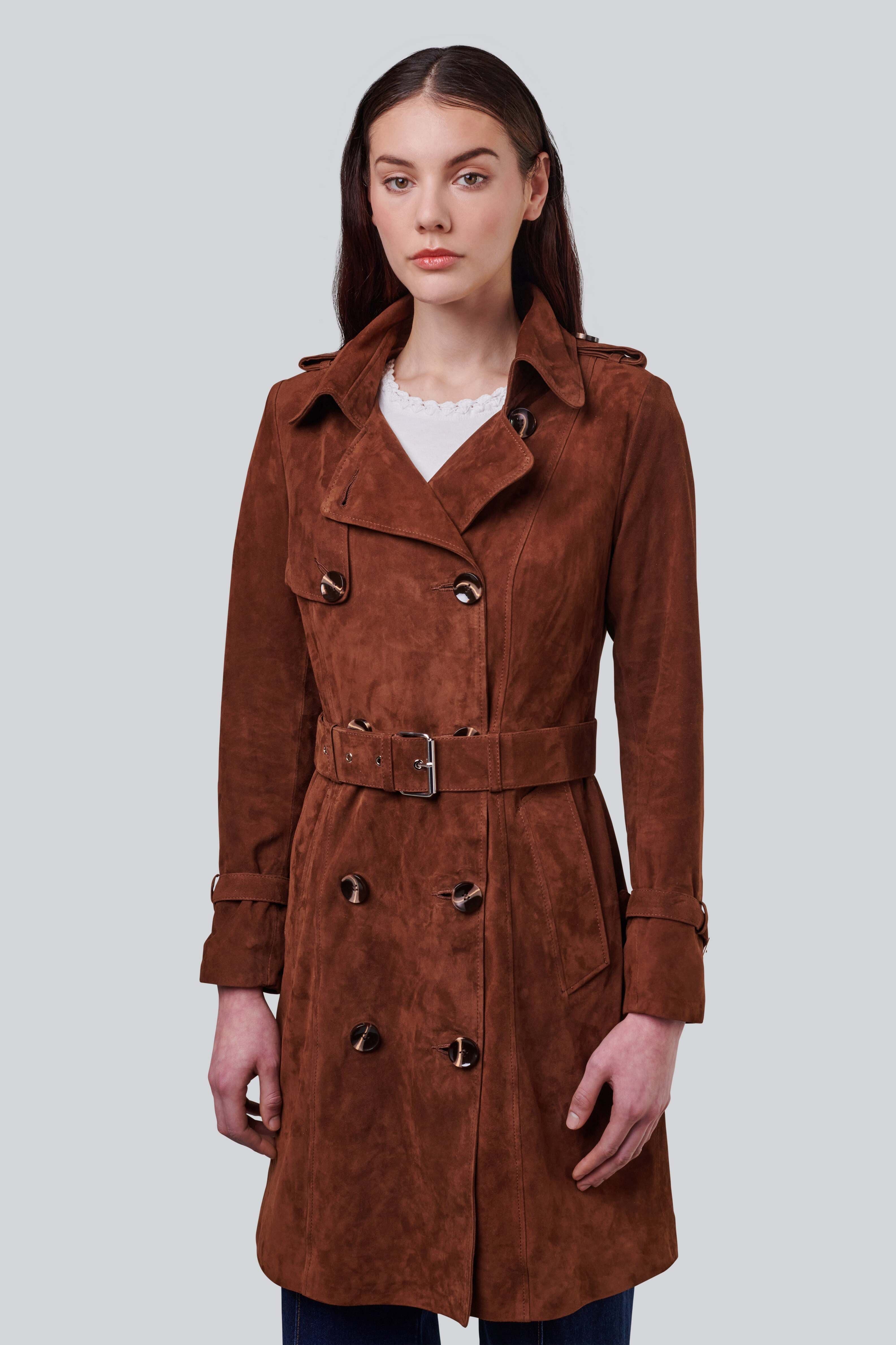 Soho Suede Trench Coat - image 1