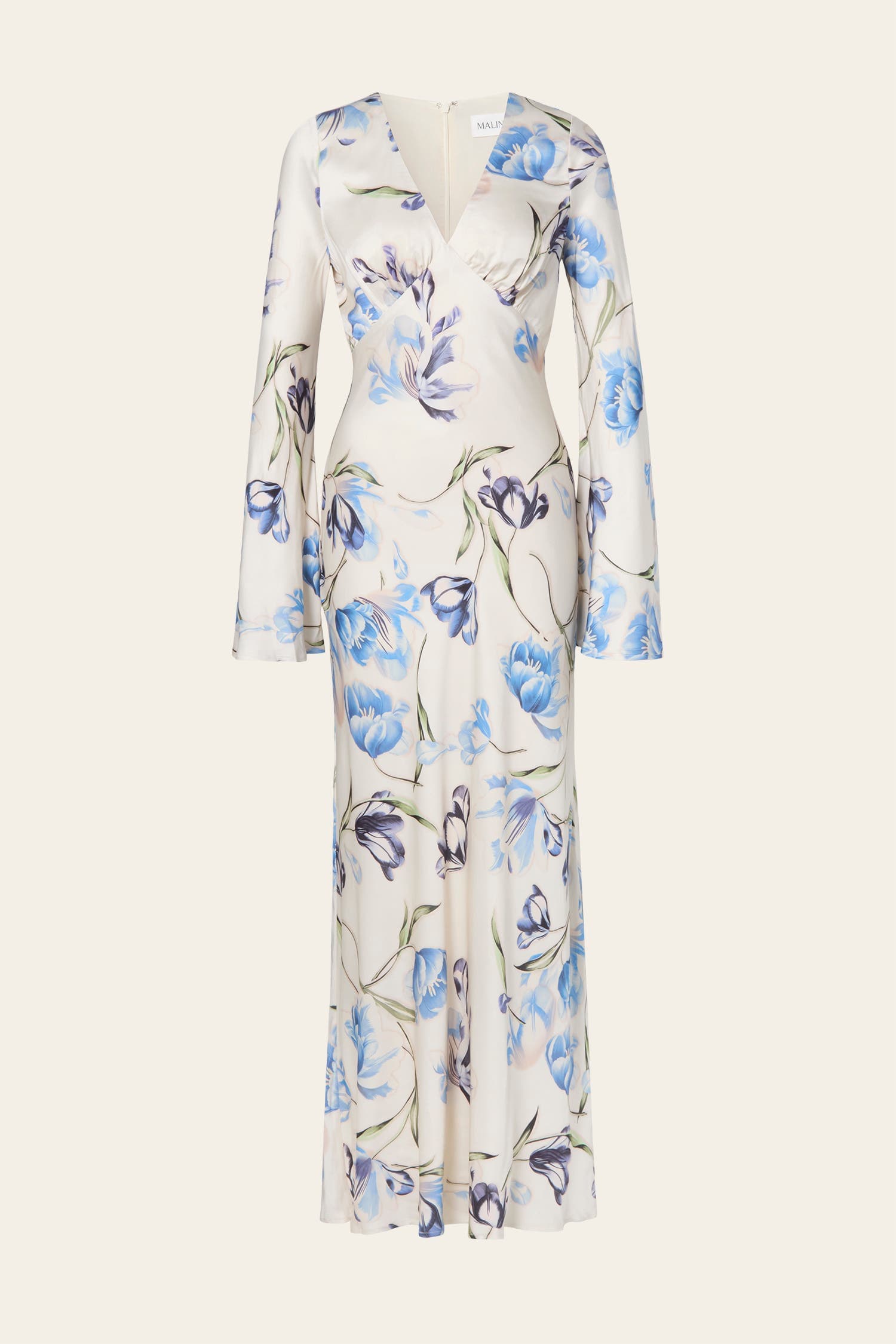 Carolina Flared Sleeve Satin Maxi Dress - image 2