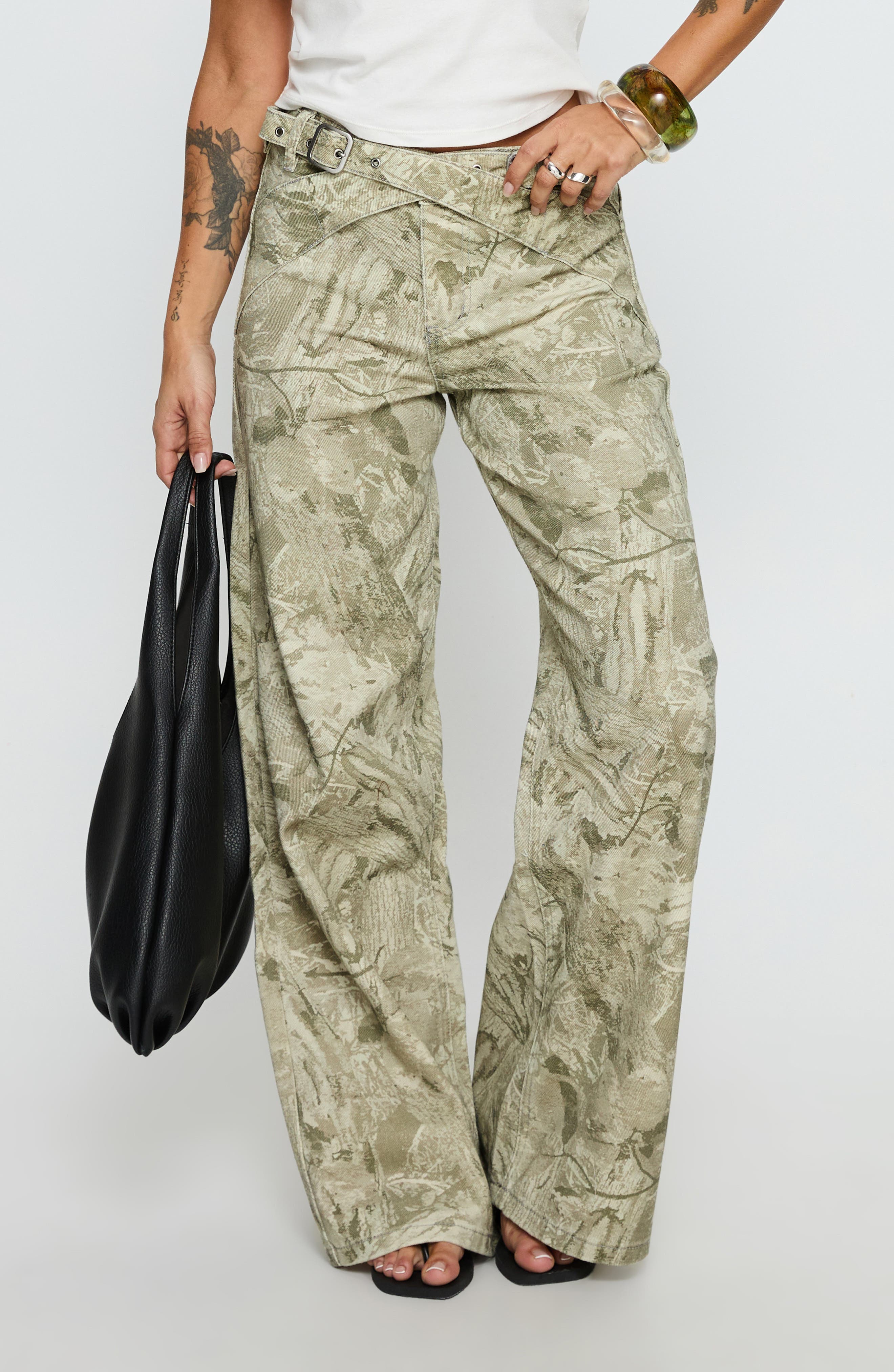 McKinley Mid Rise Wide Leg Camo Jeans - image 1