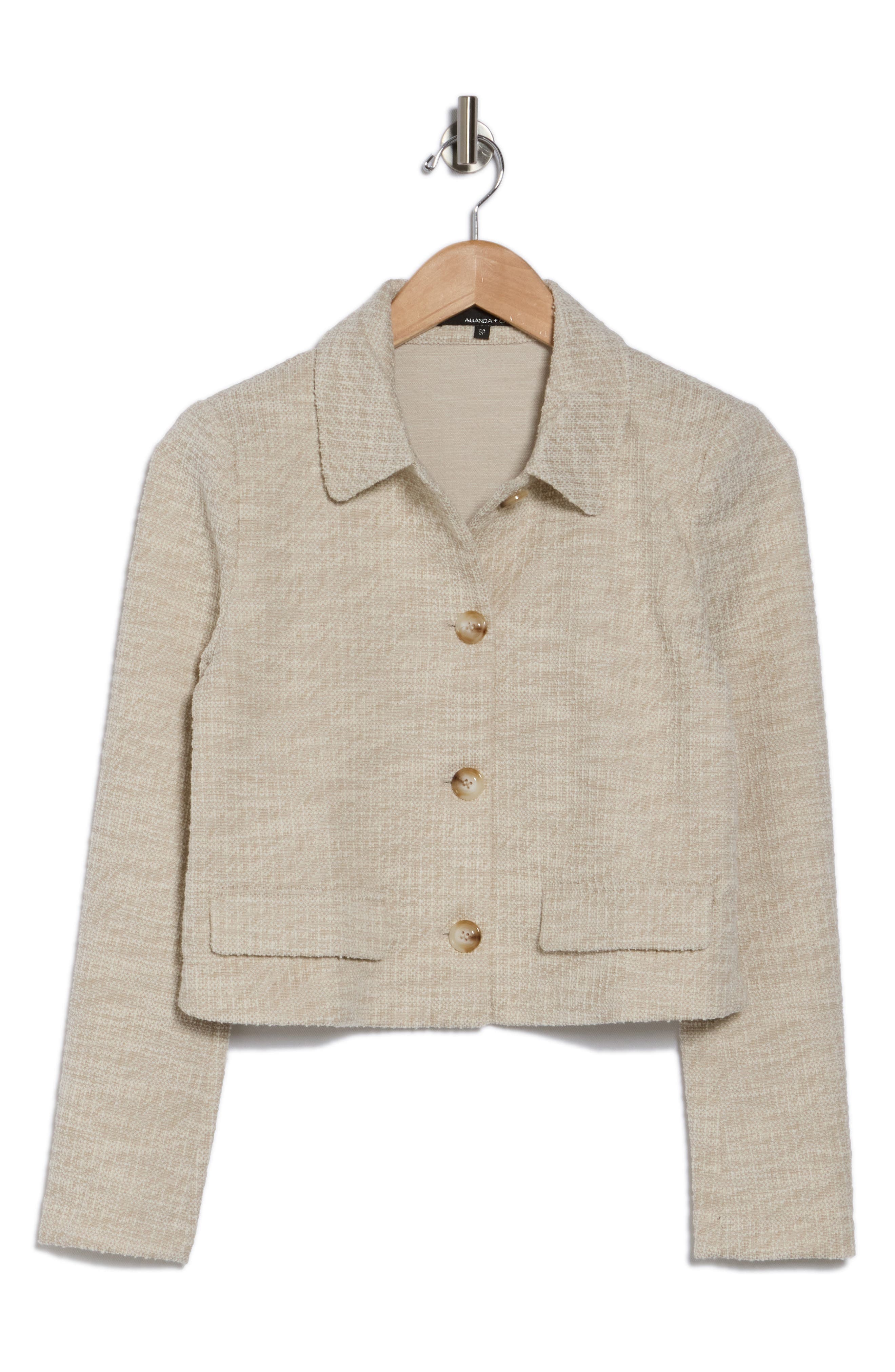 Relaxed Button Front Crop Blazer - image 1