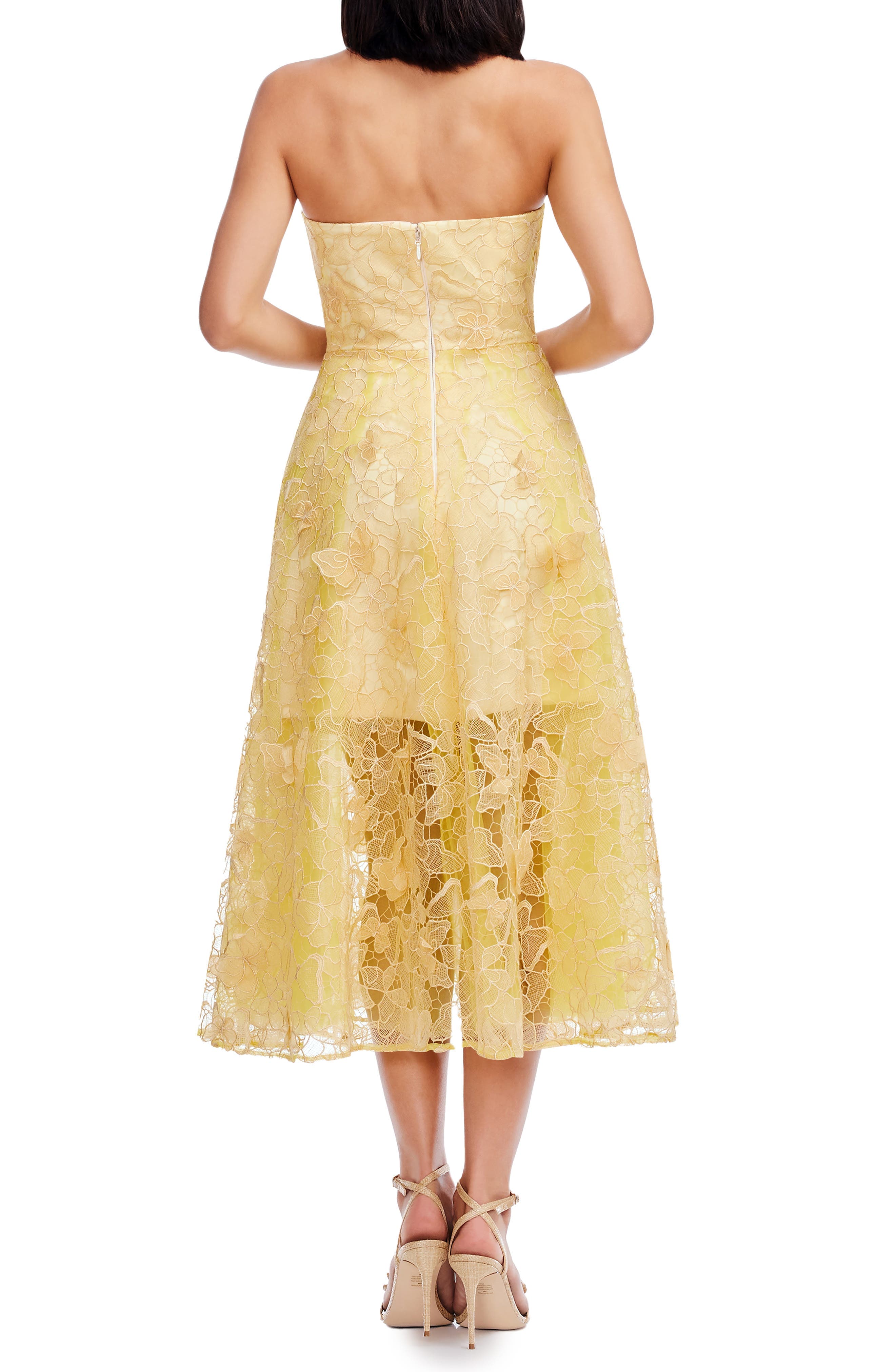 Kailyn Butterfly Lace Strapless Cocktail Dress - image 2