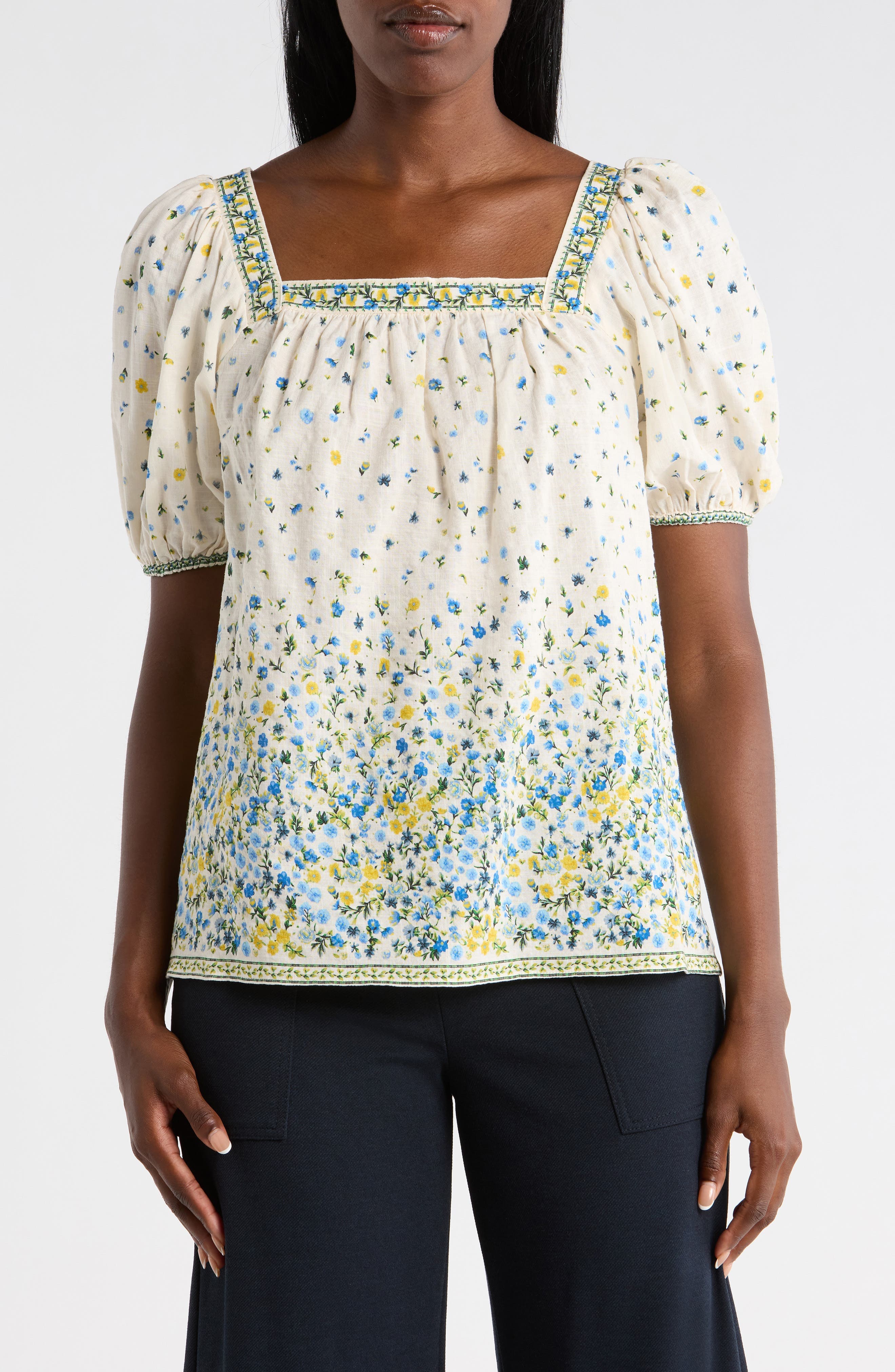 Printed Square Neck Top - image 1