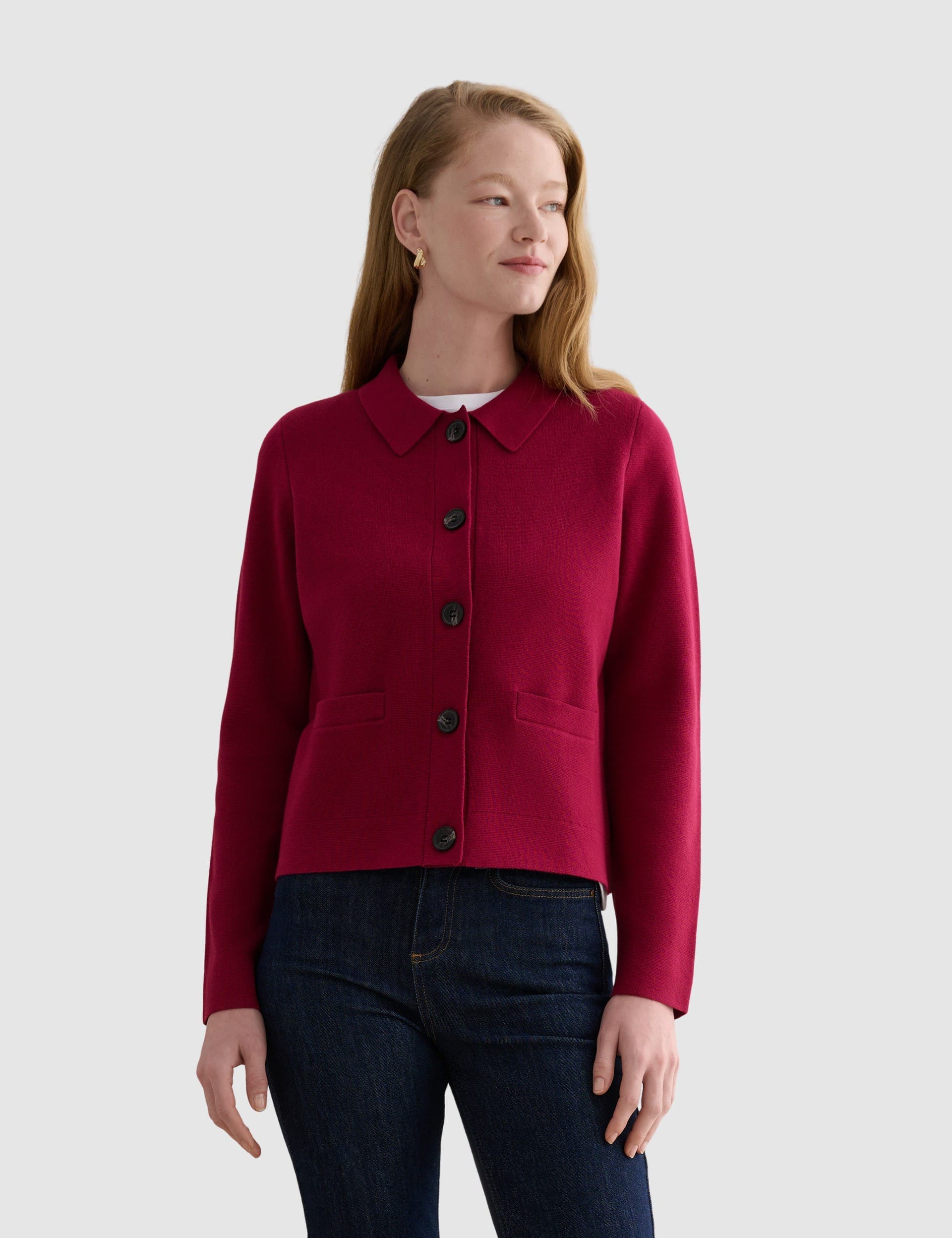 Mia Merino Wool Blend Knitted Cardigan - image 1