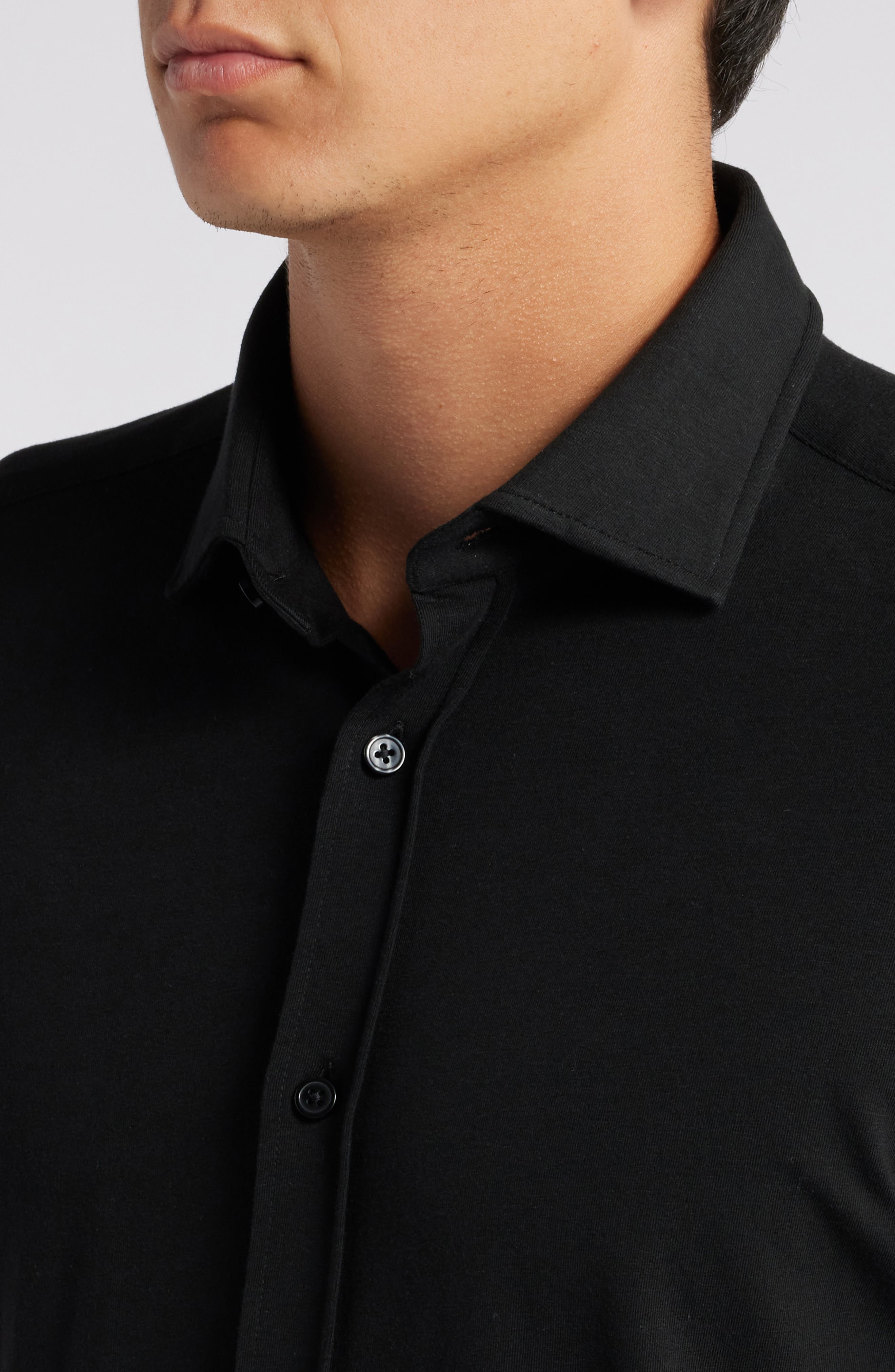 Roan Solid Stretch Cotton Button-Up Shirt - image 2