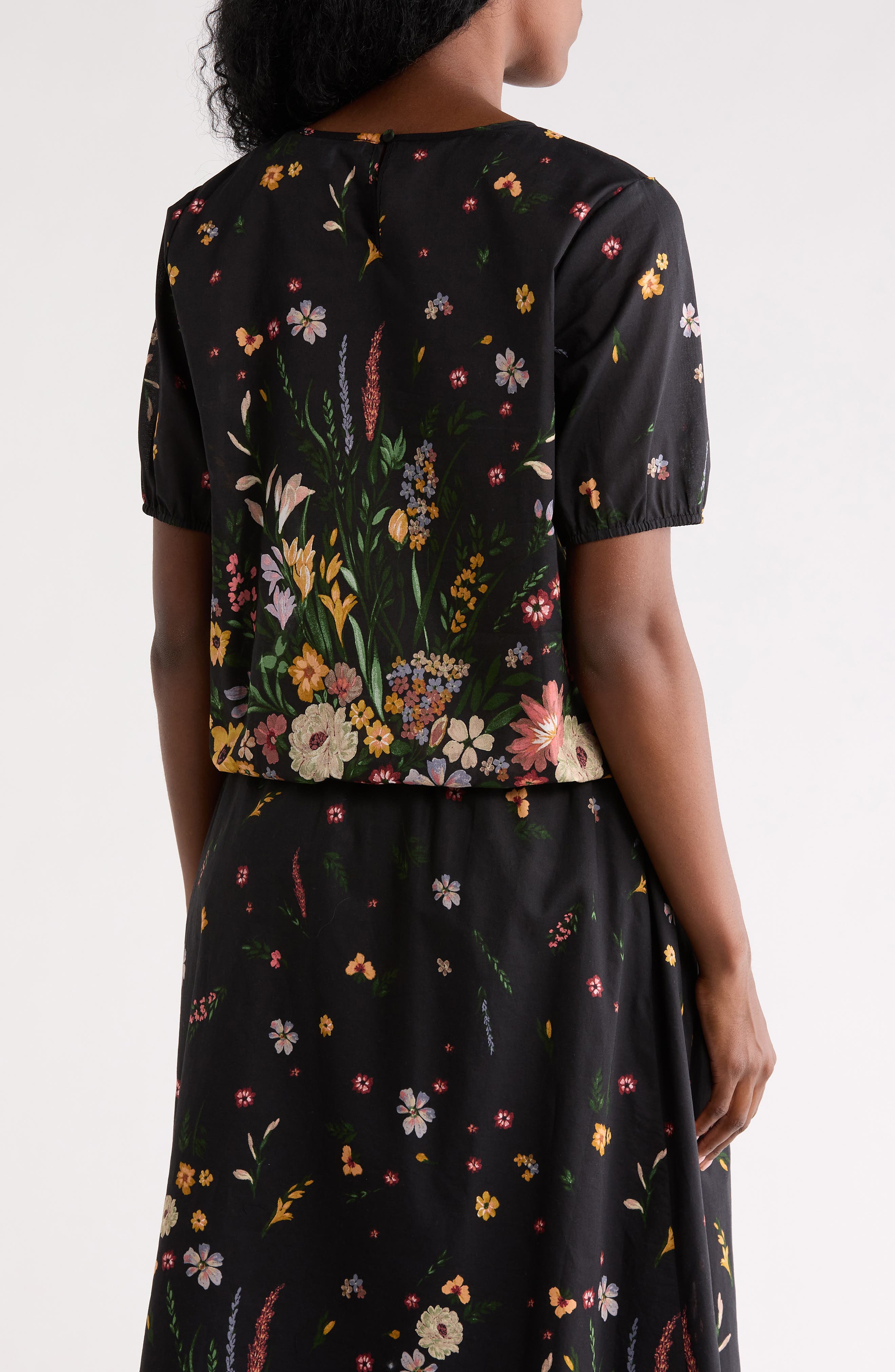Floral Bubble Hem Top - image 4