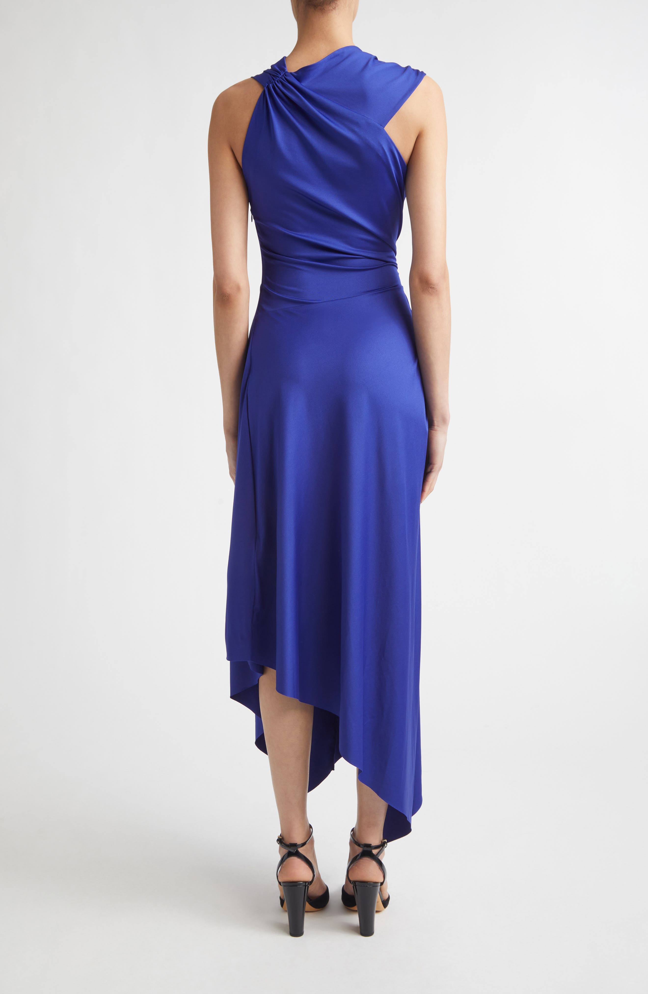Asymmetric Stretch Jersey Midi Dress - image 2