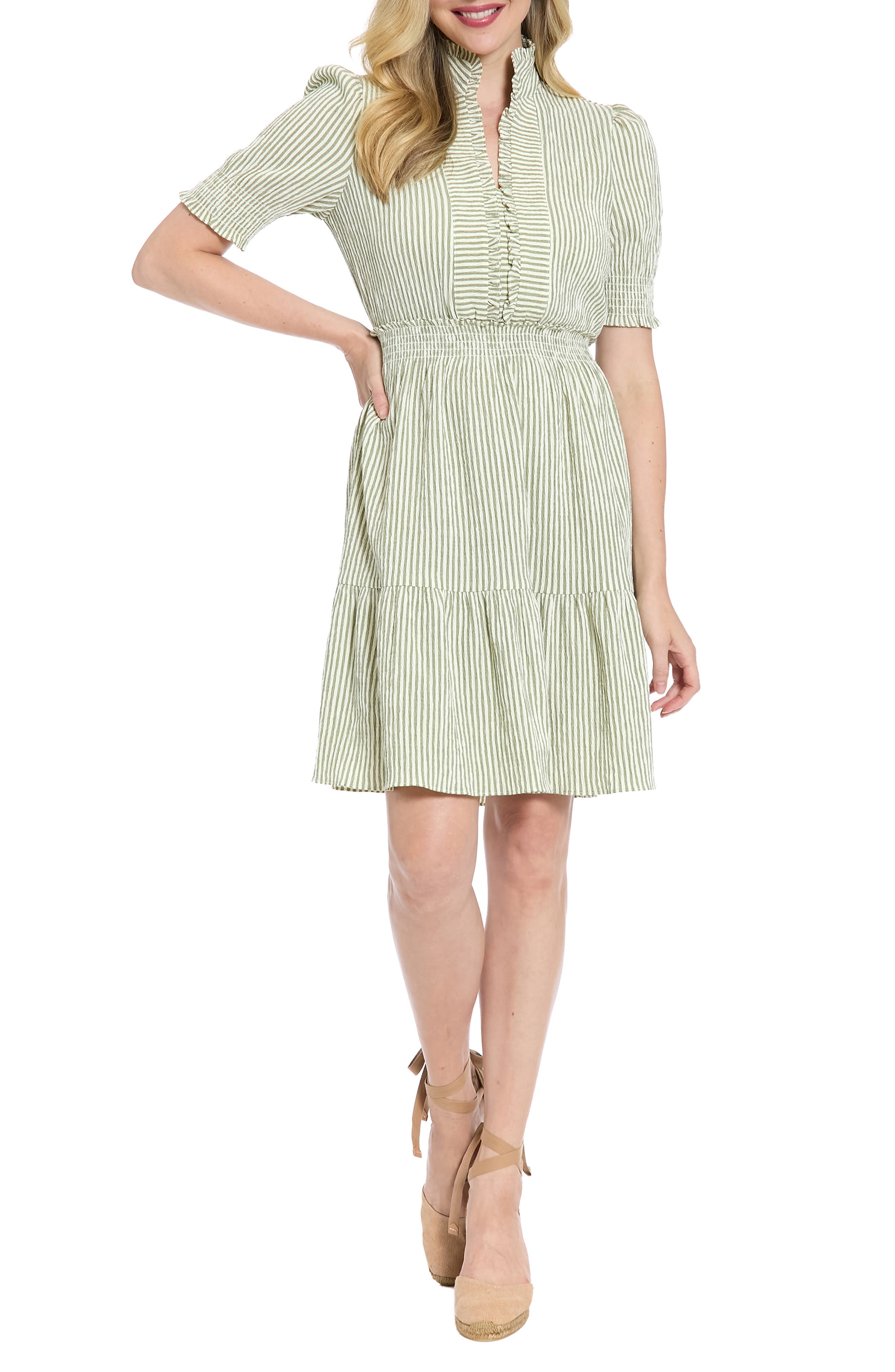 Puff Sleeve Smocked Dress - image 1