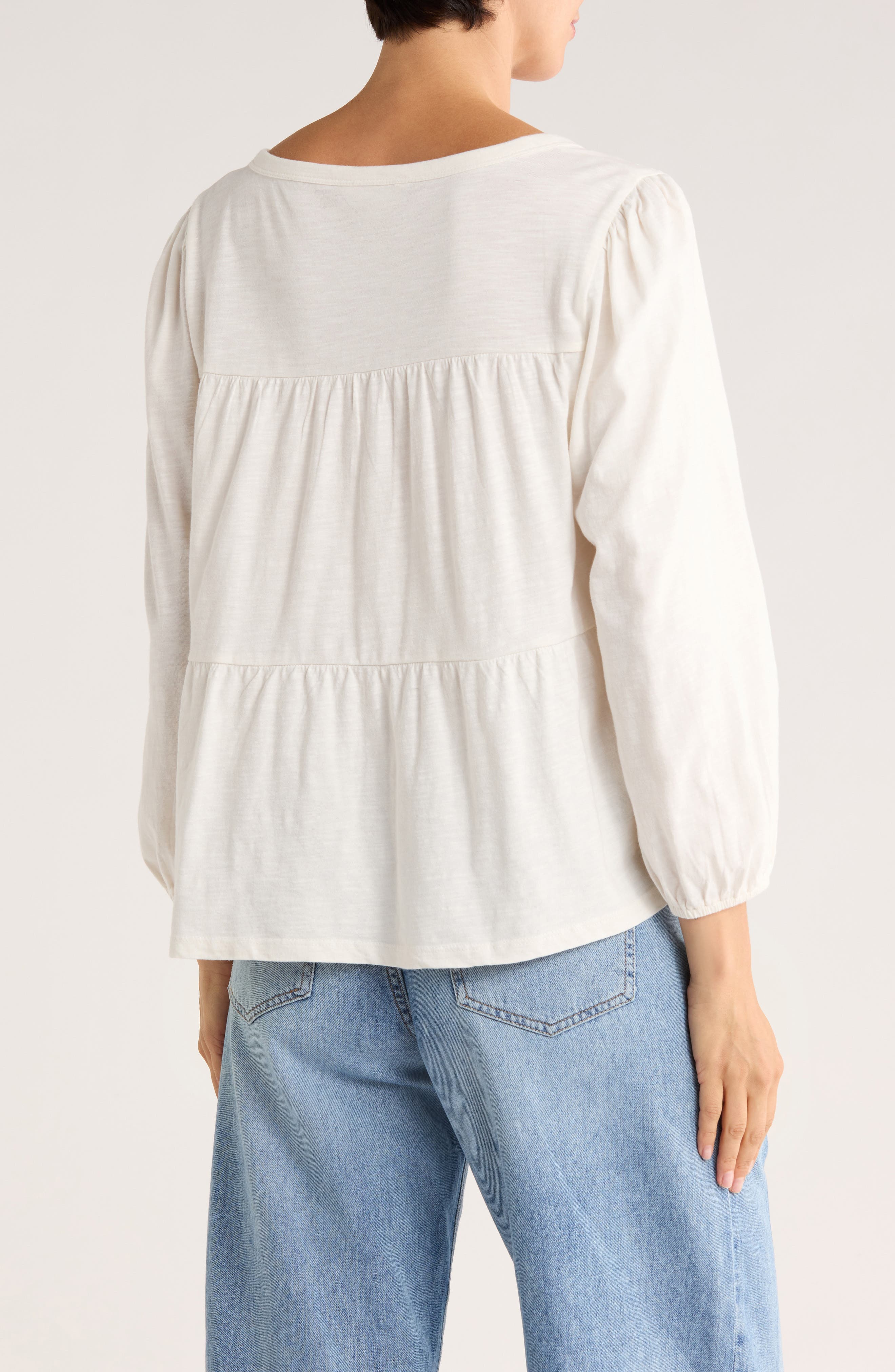 Long Sleeve Cotton Babydoll Top - image 2