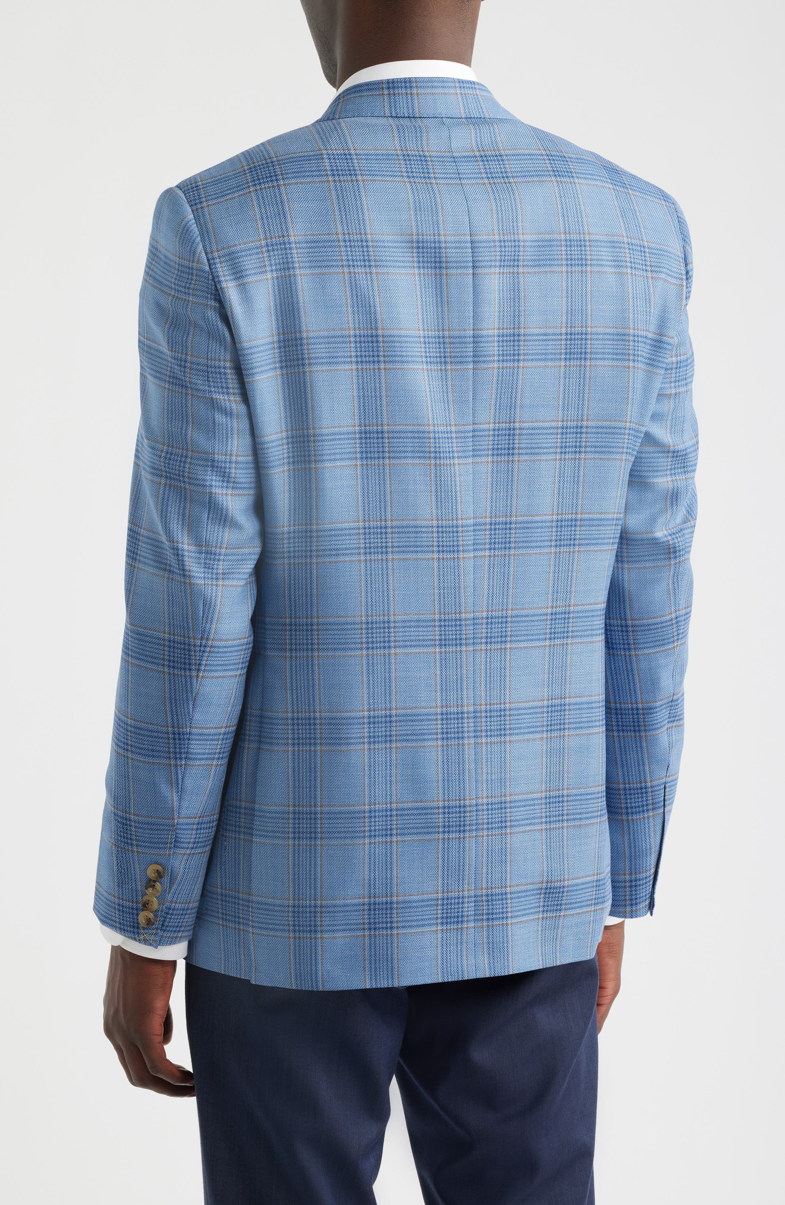 Light Blue Plaid Wool Sport Coat - image 2