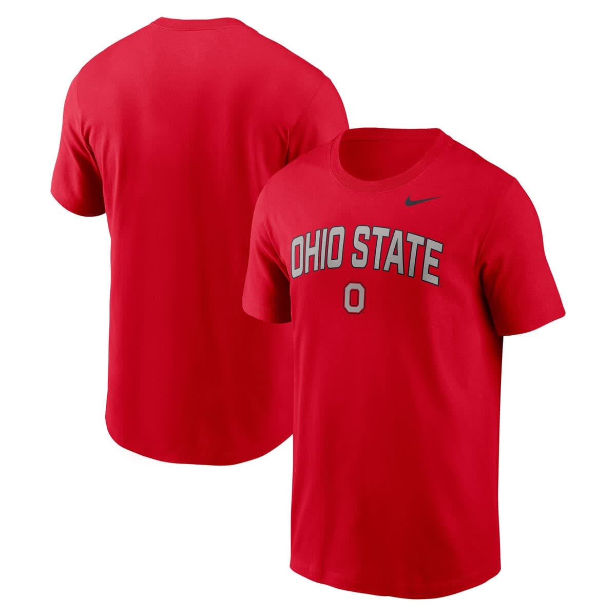 Men's Nike Scarlet Ohio State Buckeyes Primetime Arch Stack T-Shirt - image 1