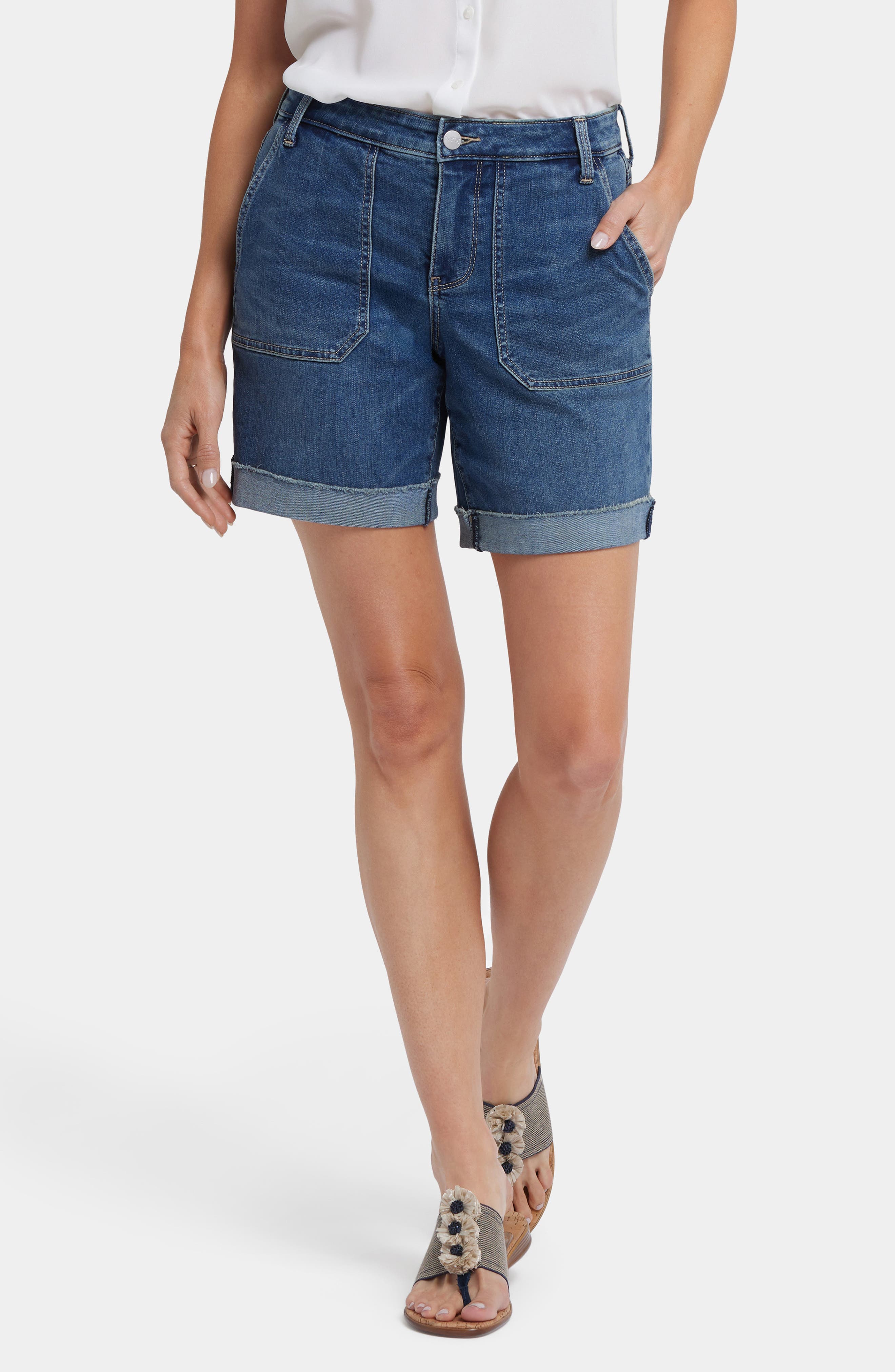 Diana Relaxed Cuff Denim Shorts - image 1