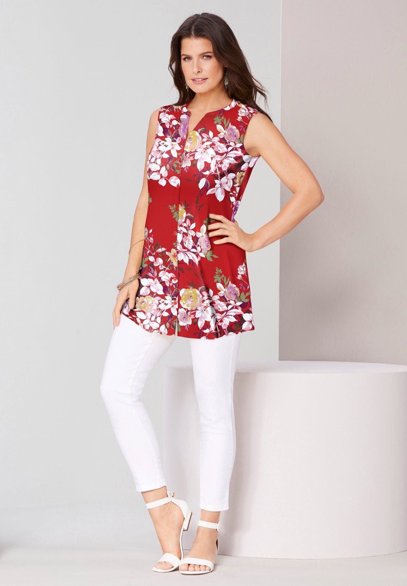 Sleeveless Floral Big Shirt - image 2