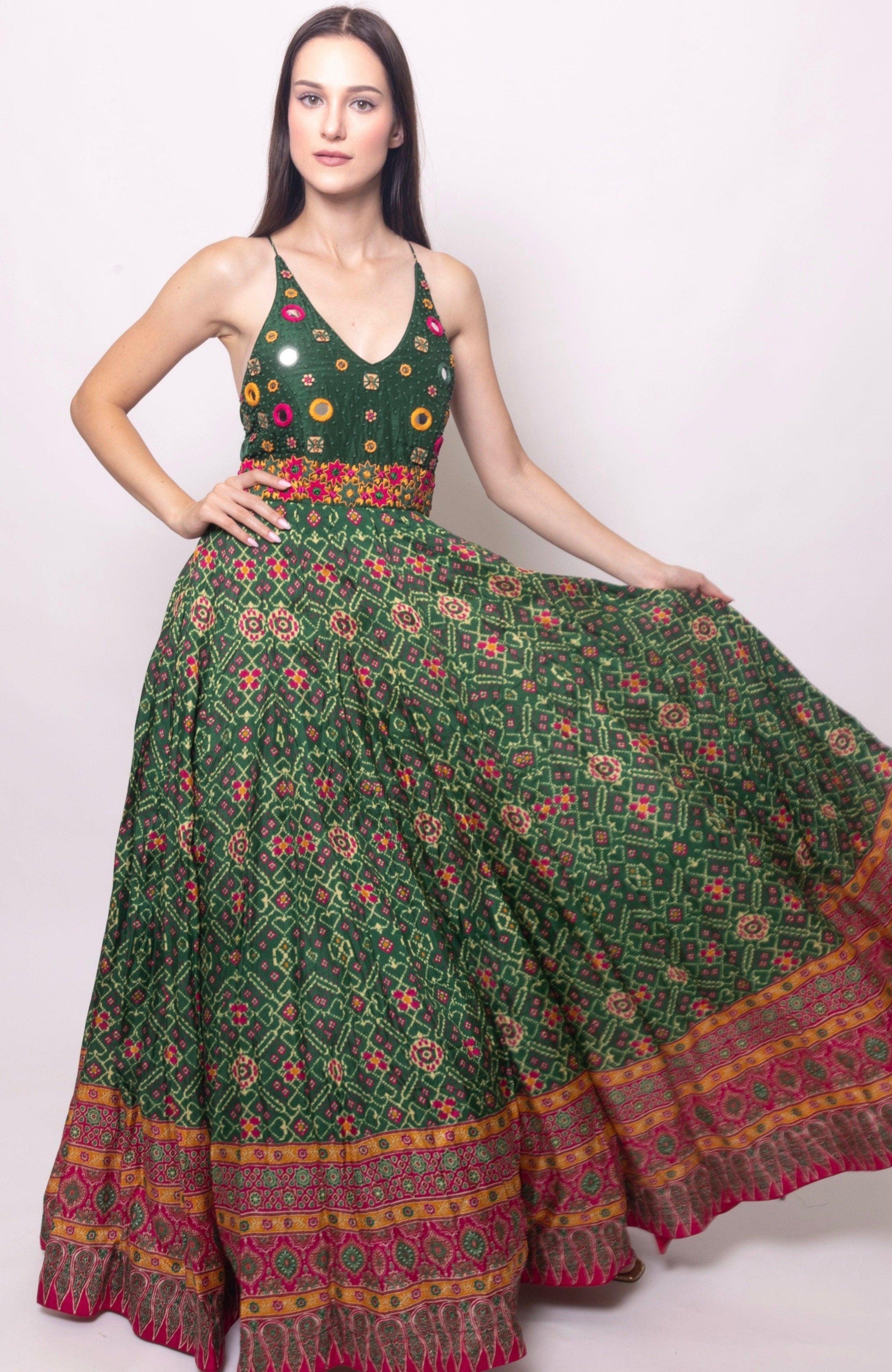 Denica Embroidered Open Back Dress