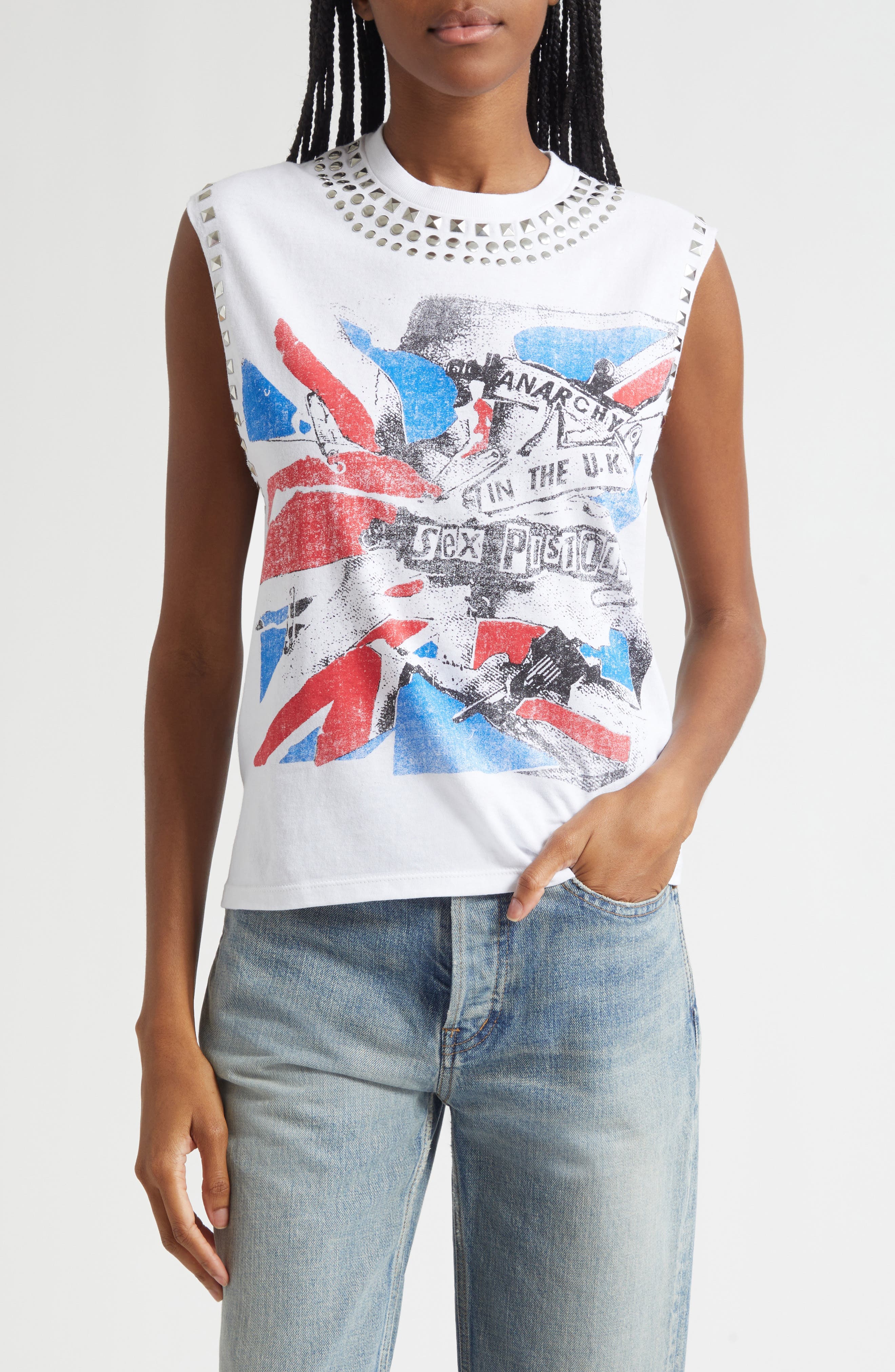 Micah Embellished Muscle Tank - image 1