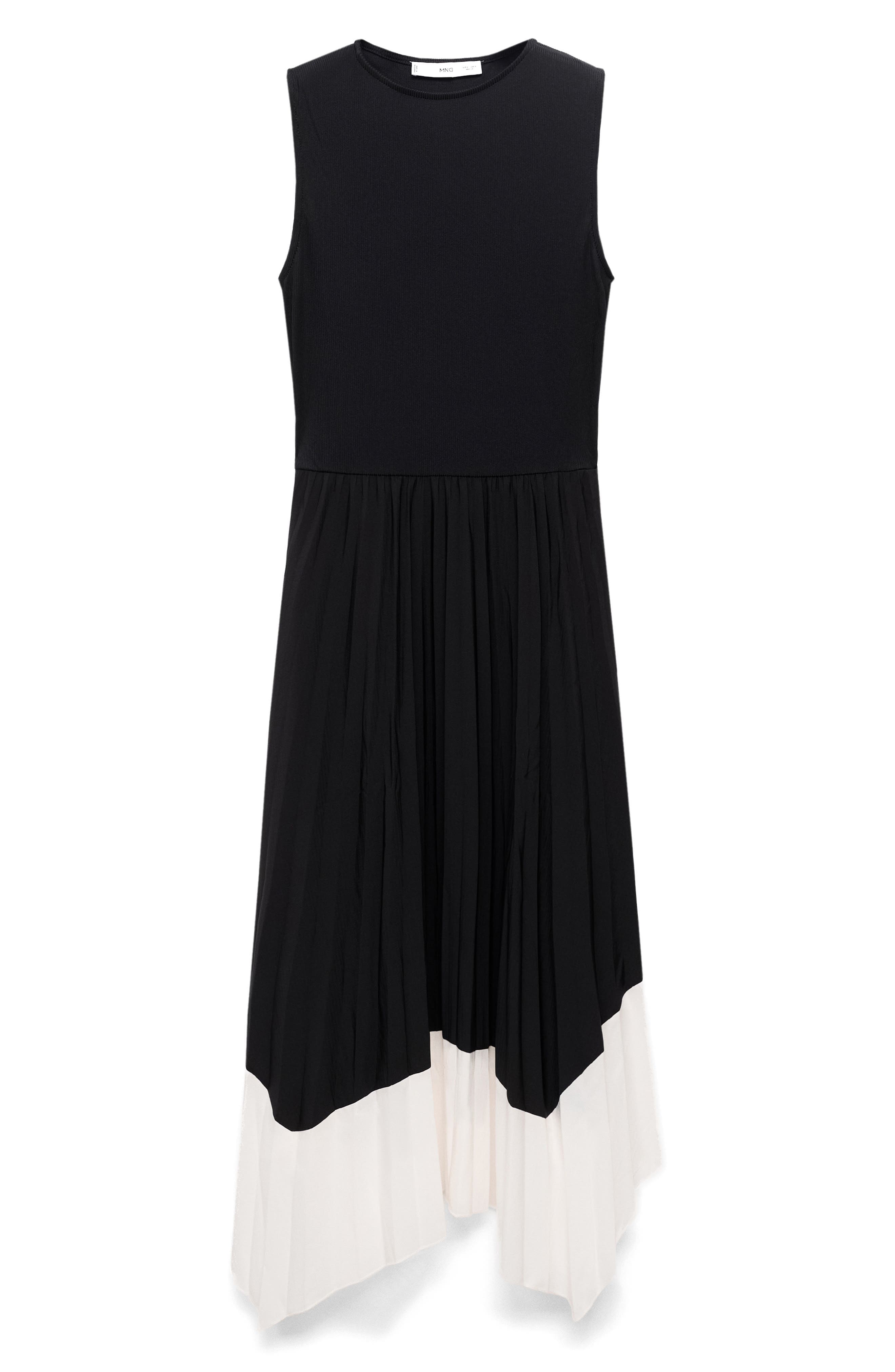 Sleeveless Pleated Asymmetric Dress - image 1