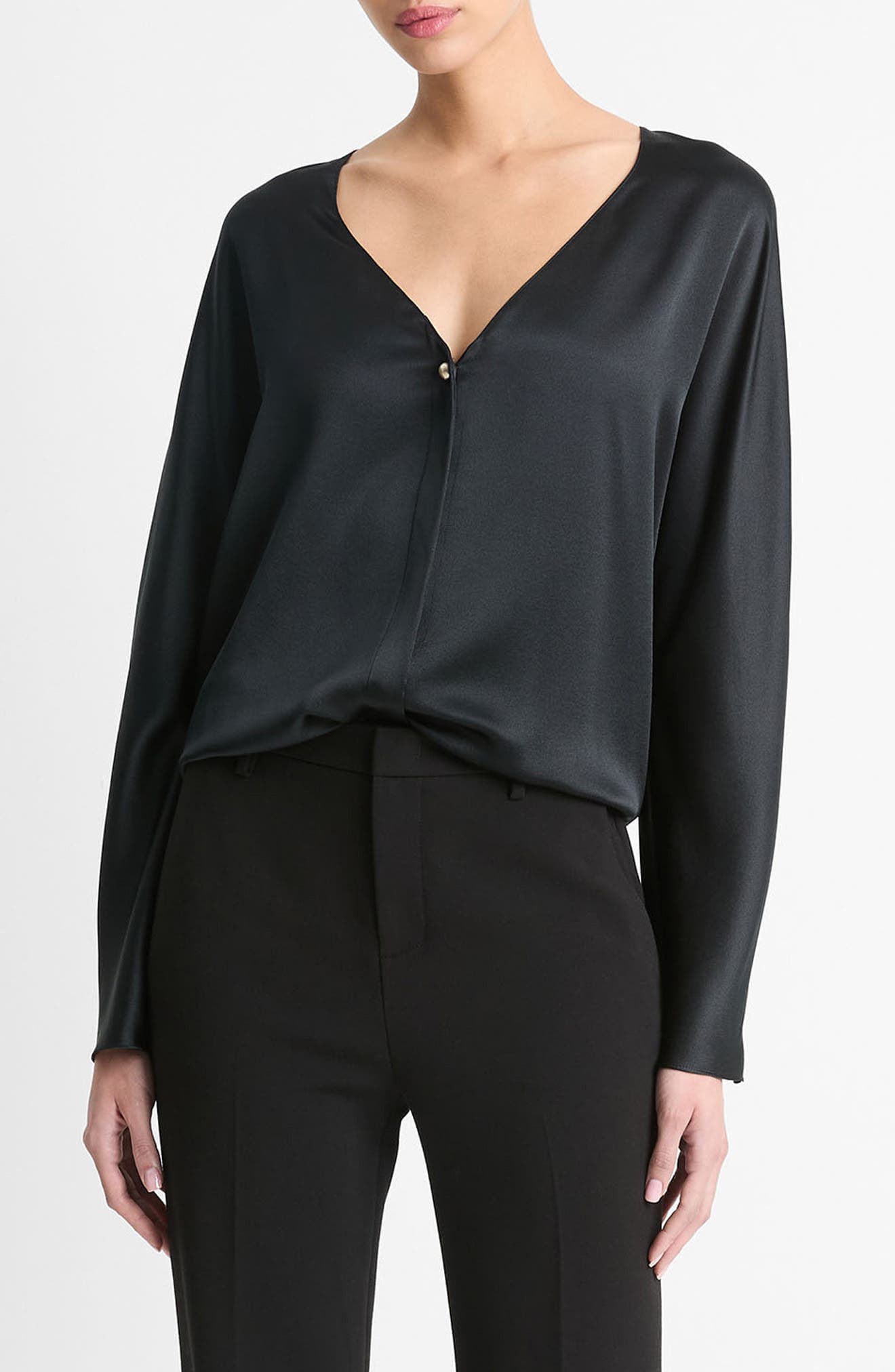 V-Neck Silk Top - image 1