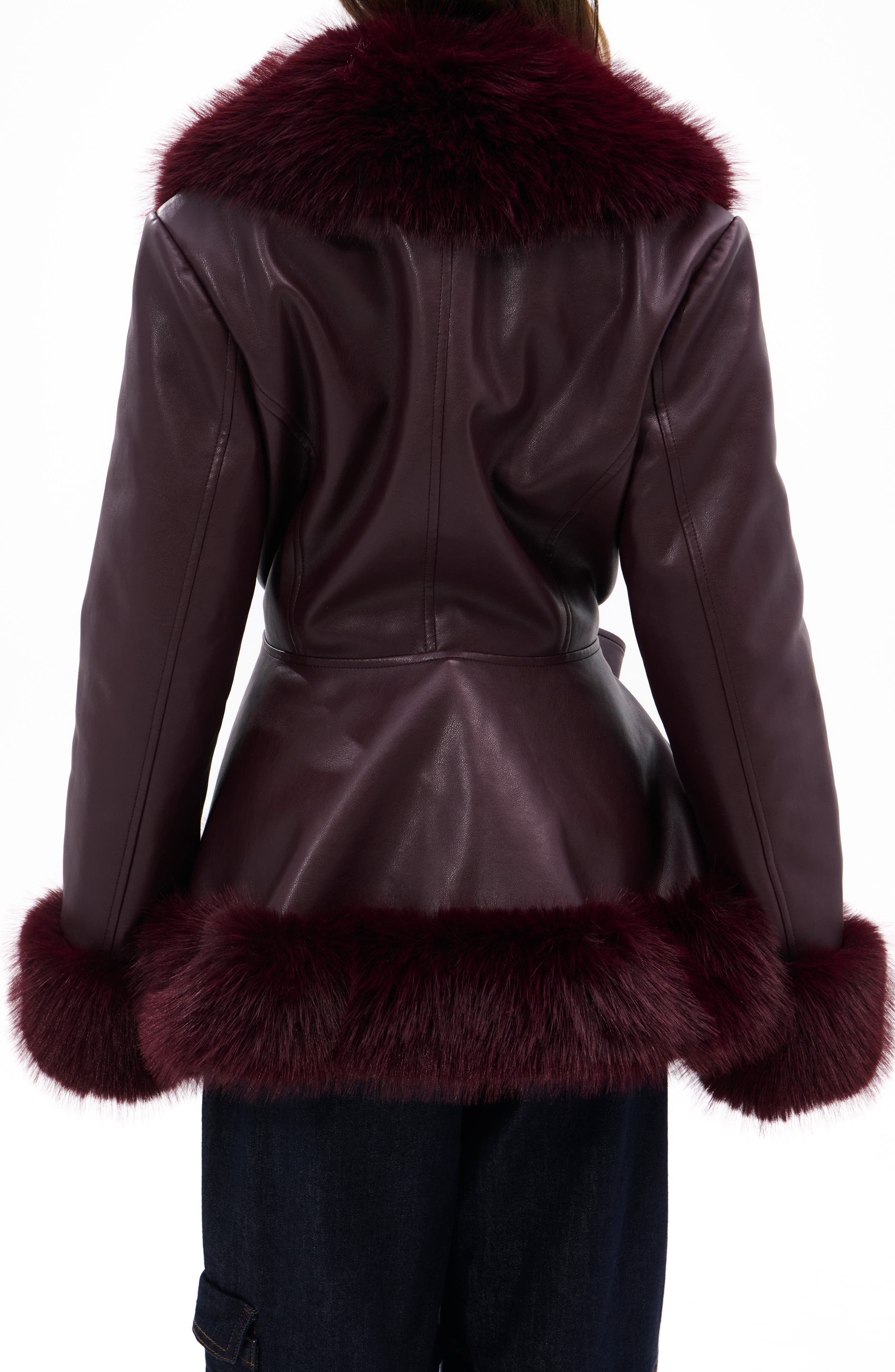 Kenzy Faux Leather & Faux Fur Coat - image 2