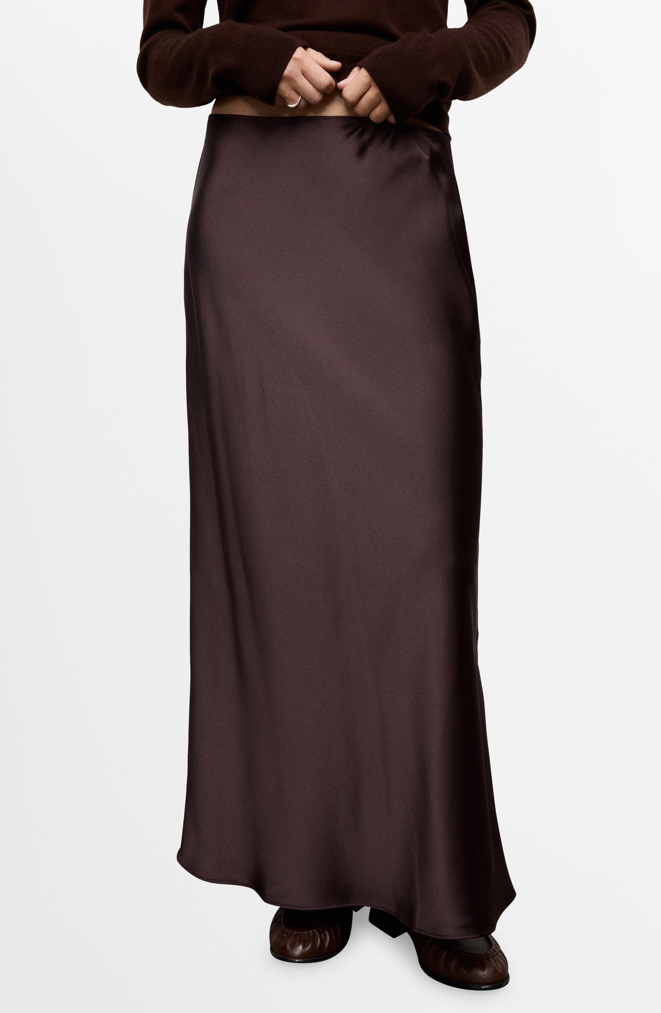 Satin Maxi Skirt - image 1