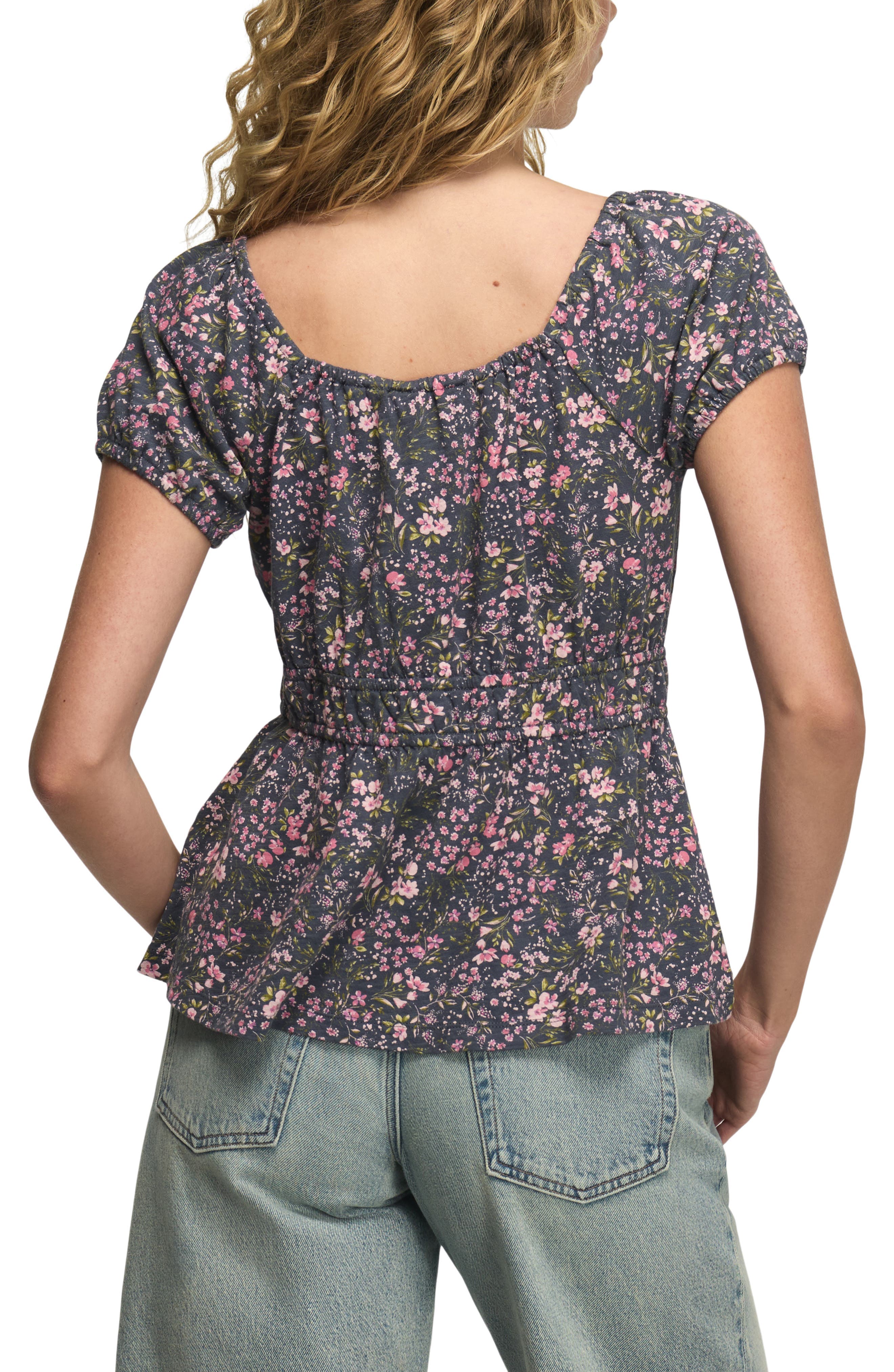 Floral Cotton Peplum Top - image 2