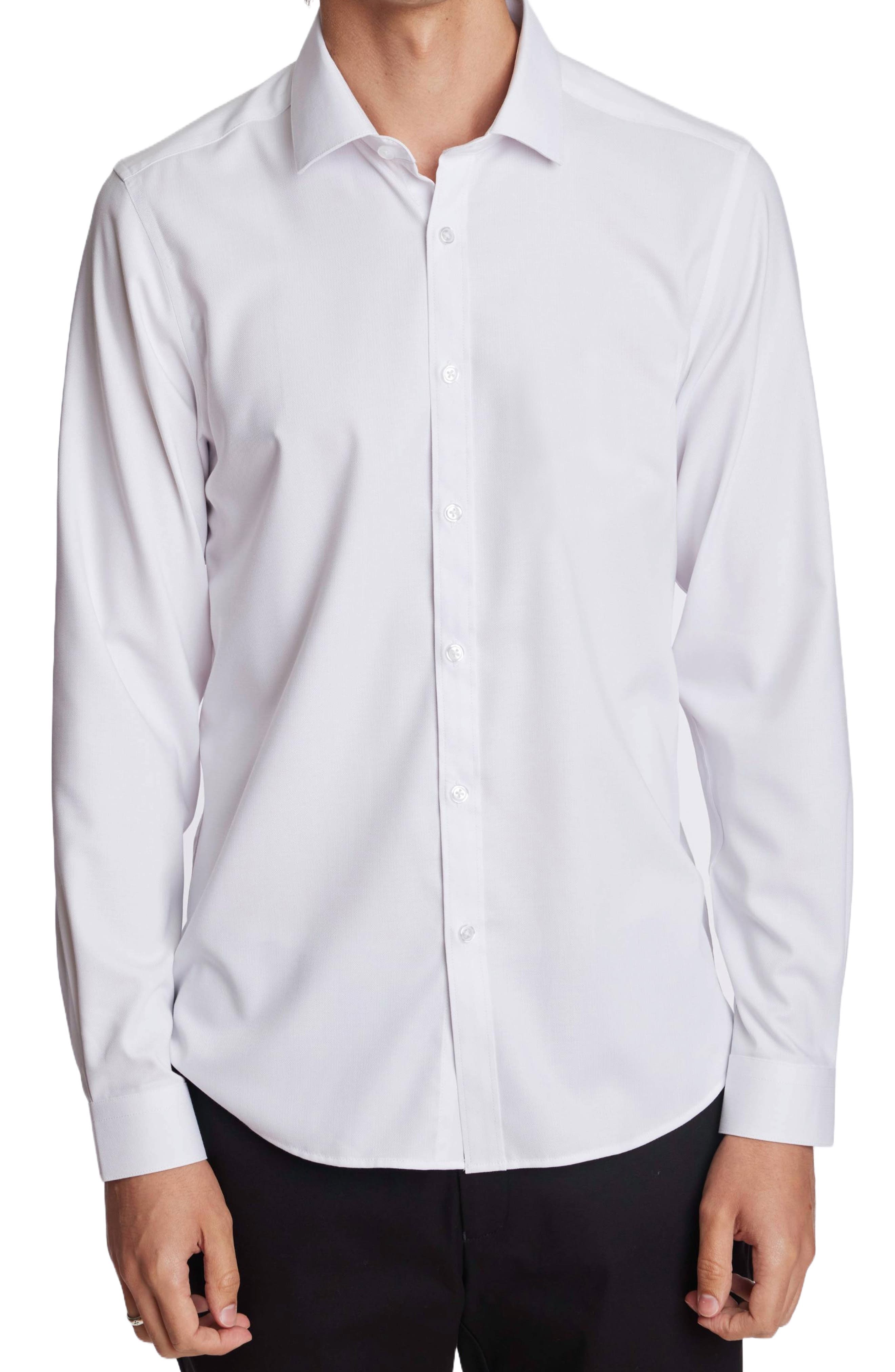 Samuel Solid Stretch Cotton Dress Shirt - image 1