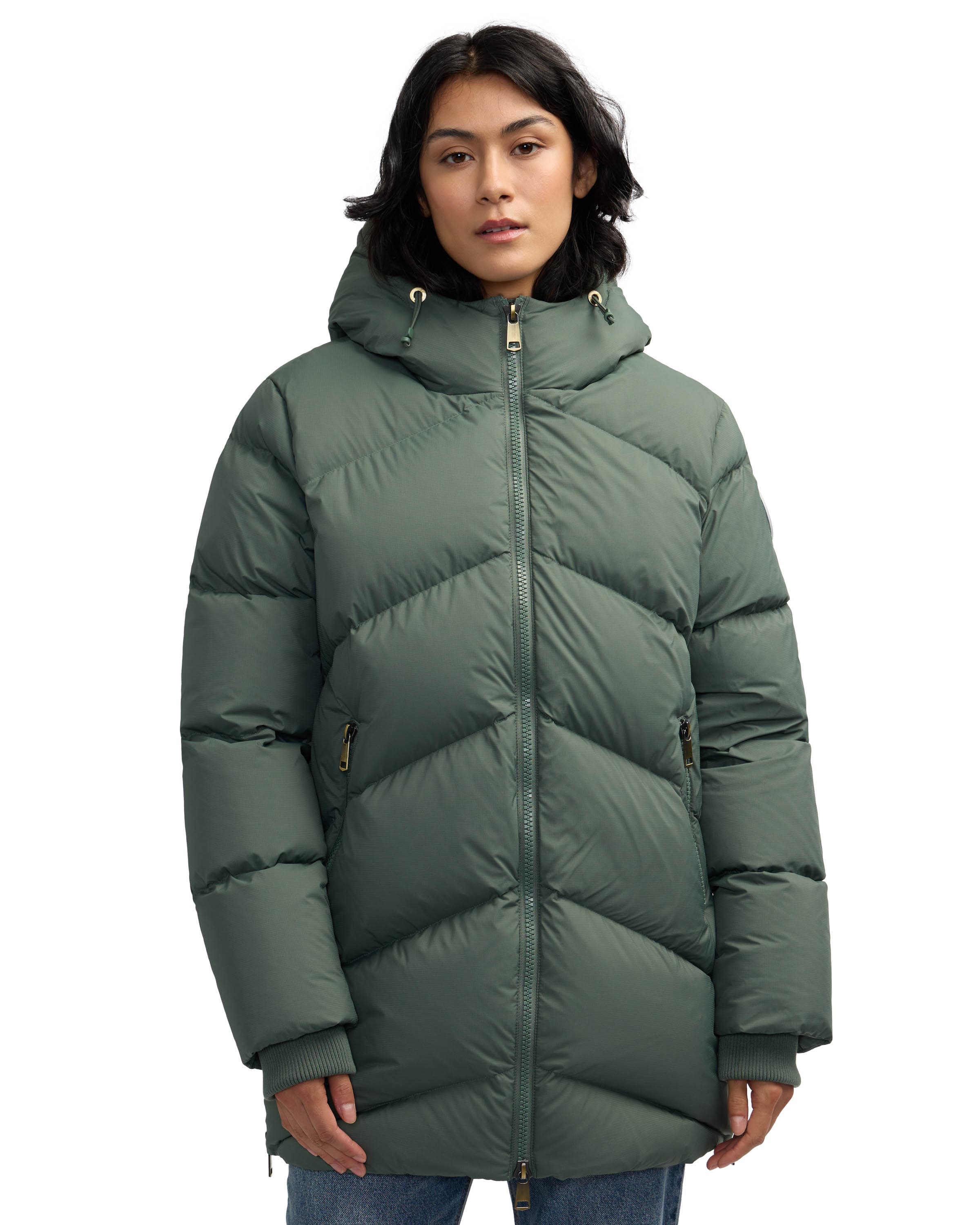 Women's Fallon Boxy Inverted Chevron Quilted Puffer - image 1
