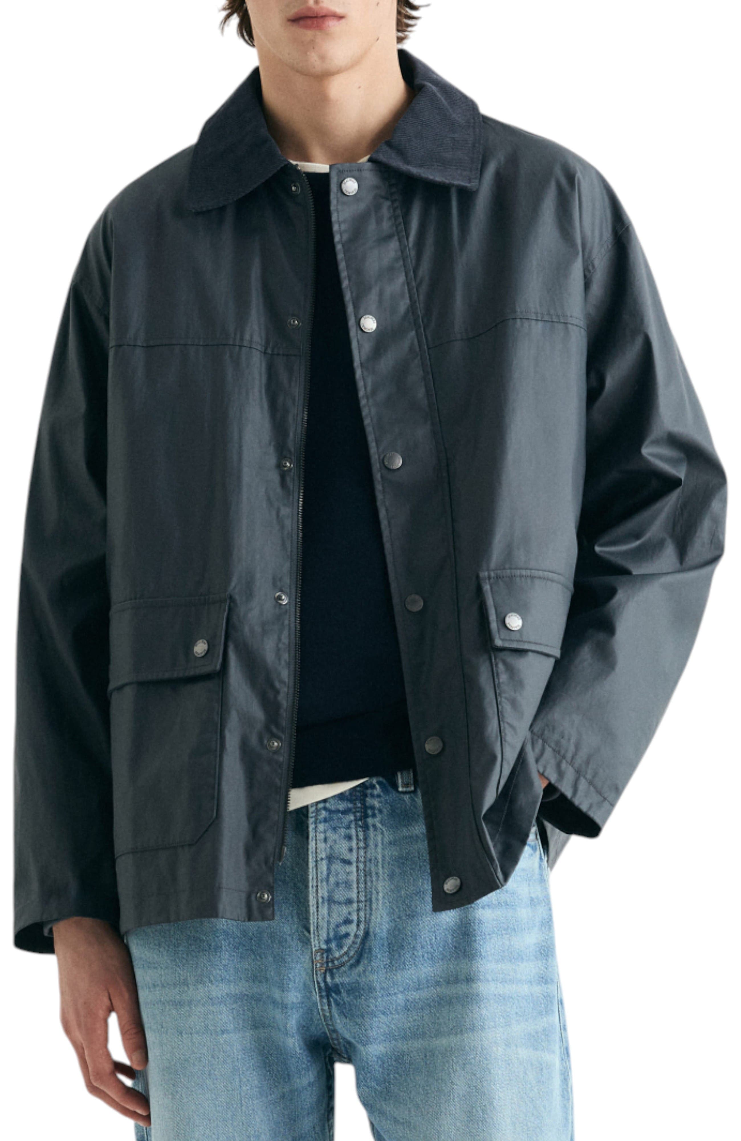 Waxed Jacket With Snaps - image 3