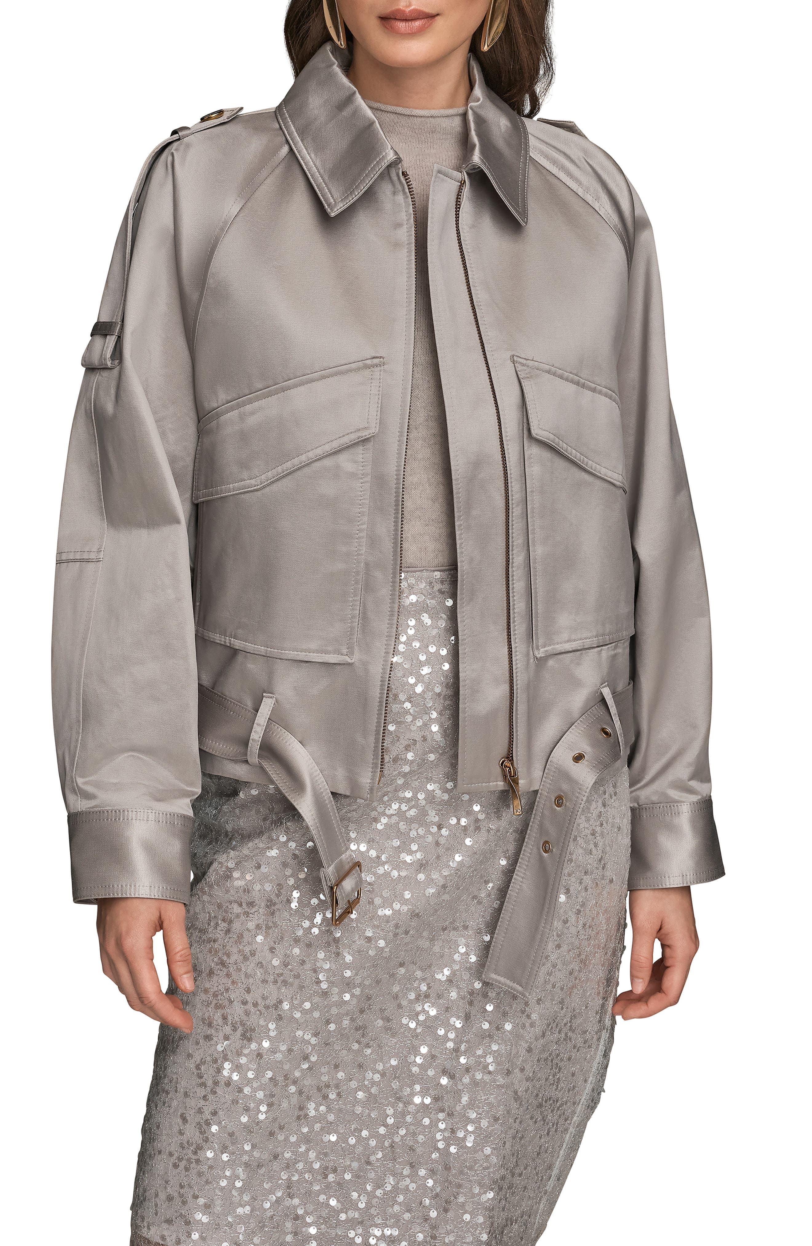 Pocket Cotton Blend Zip Jacket - image 1