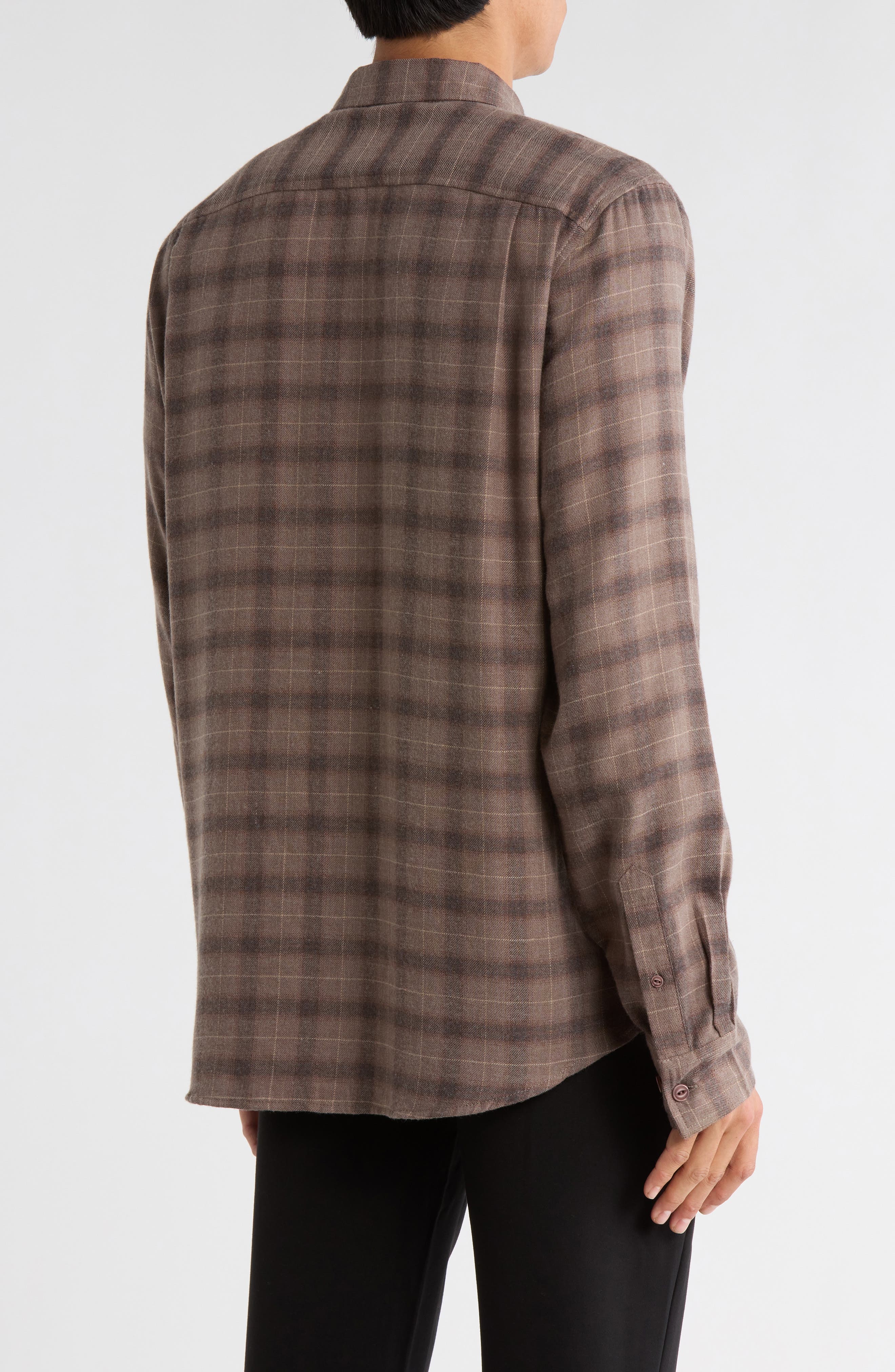 Luxe Plaid Flannel Button-Up Shirt - image 2