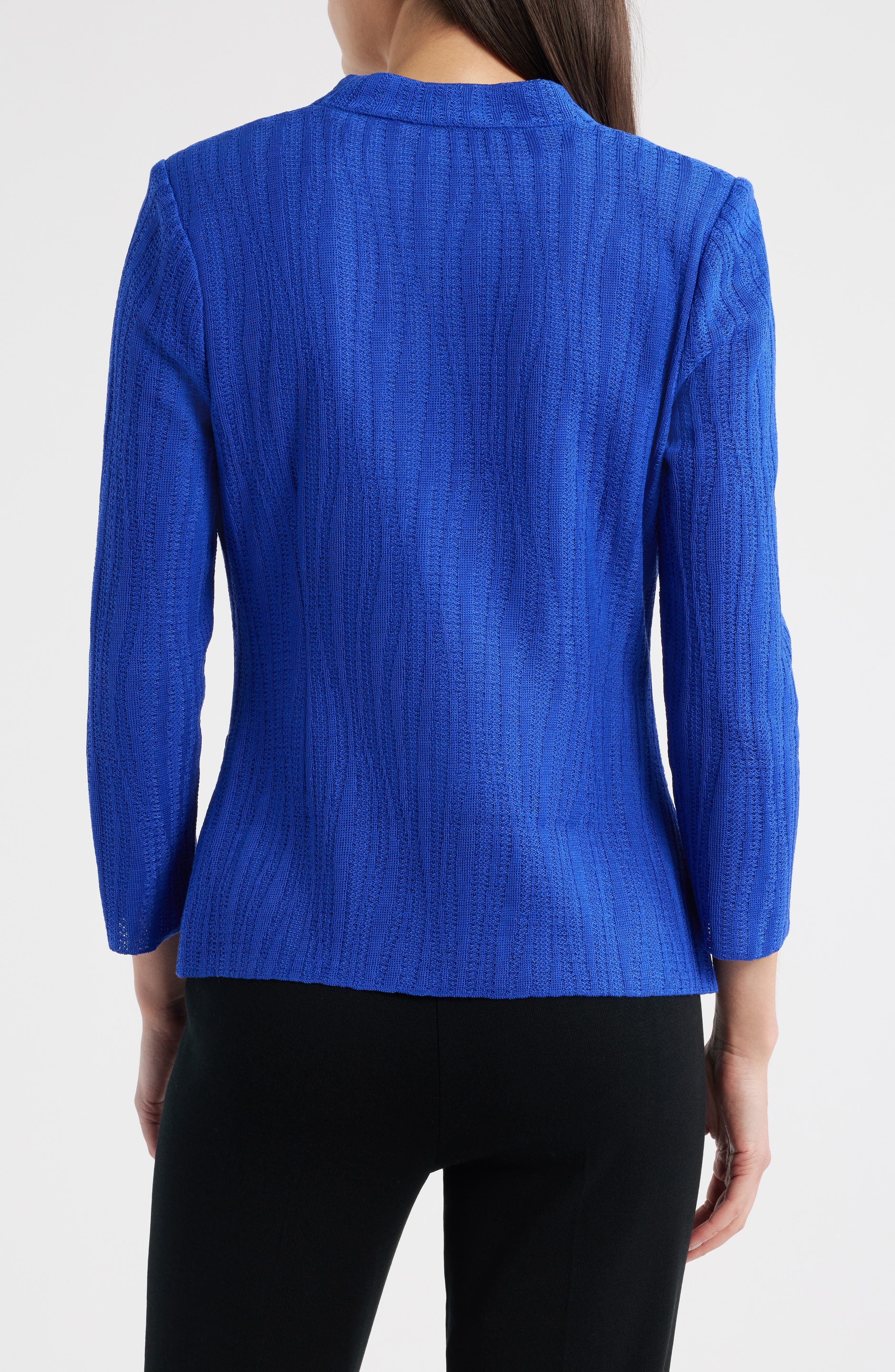 Tailored Fit Textured Wave Knit Jacket - image 2