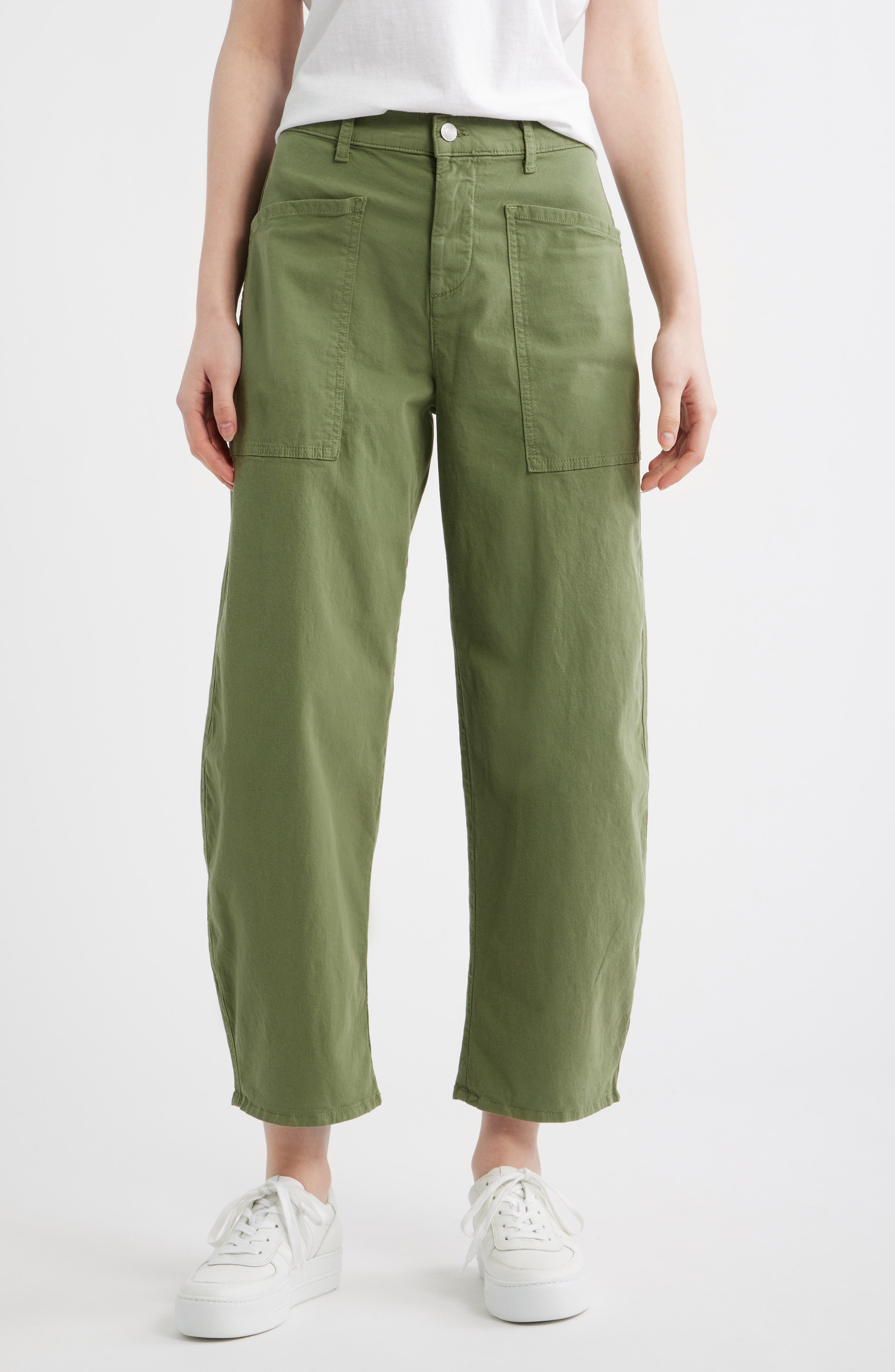 Bray Barrel Leg Cotton Twill Pants - image 1
