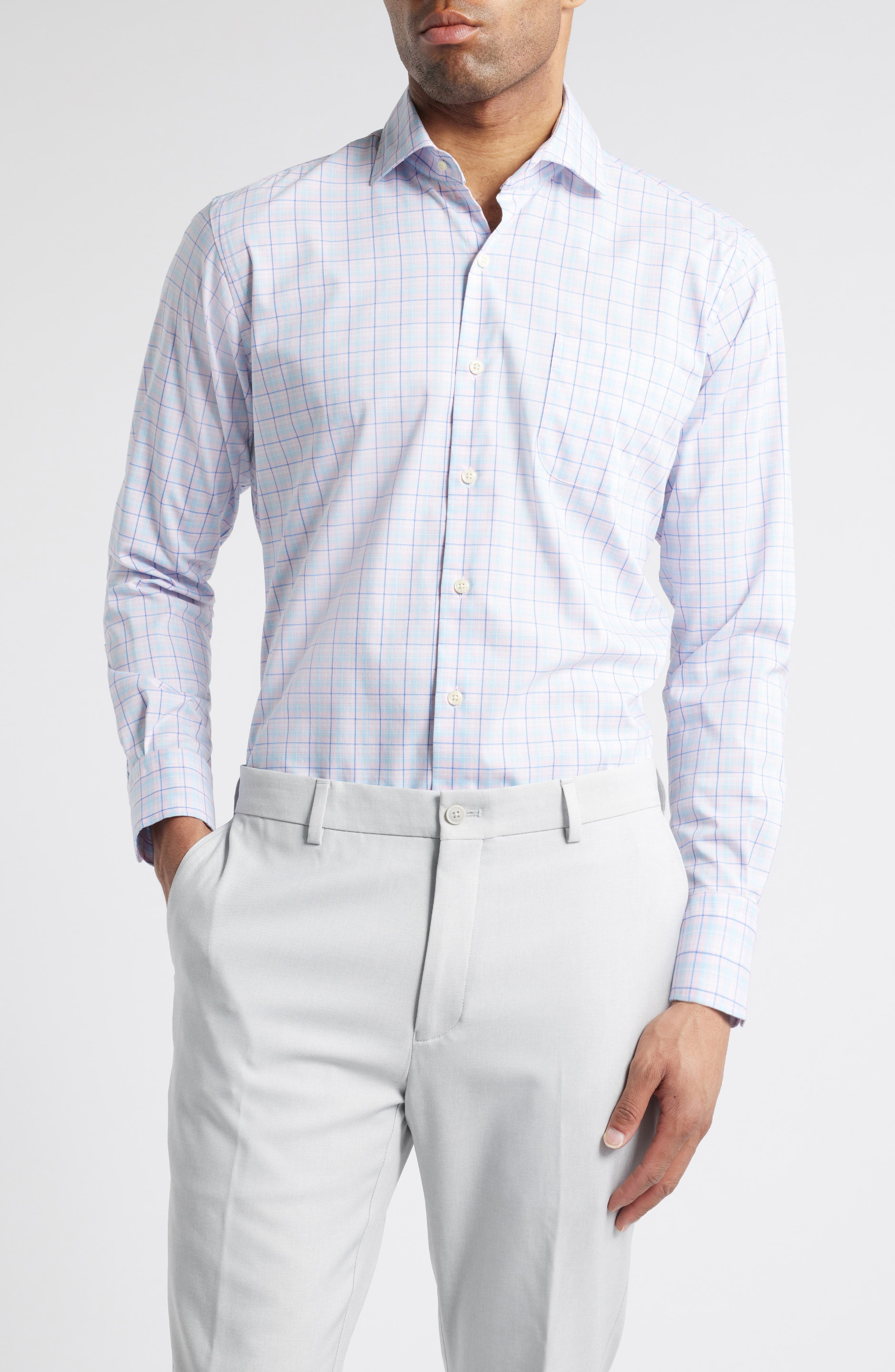 Huron Crown Lite Plaid Performance Button-Up Shirt - image 1