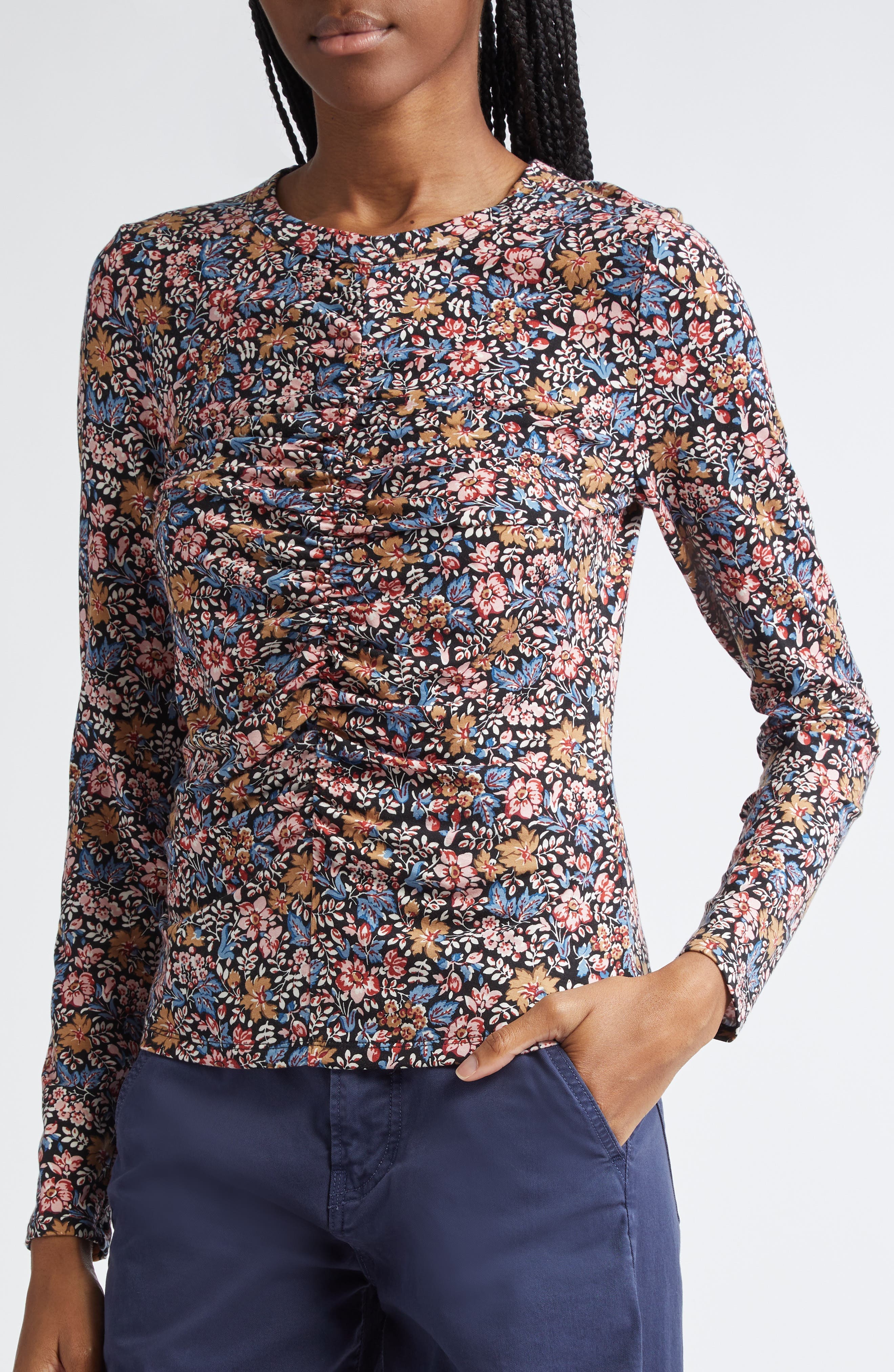 Detta Ruched Floral Top - image 1