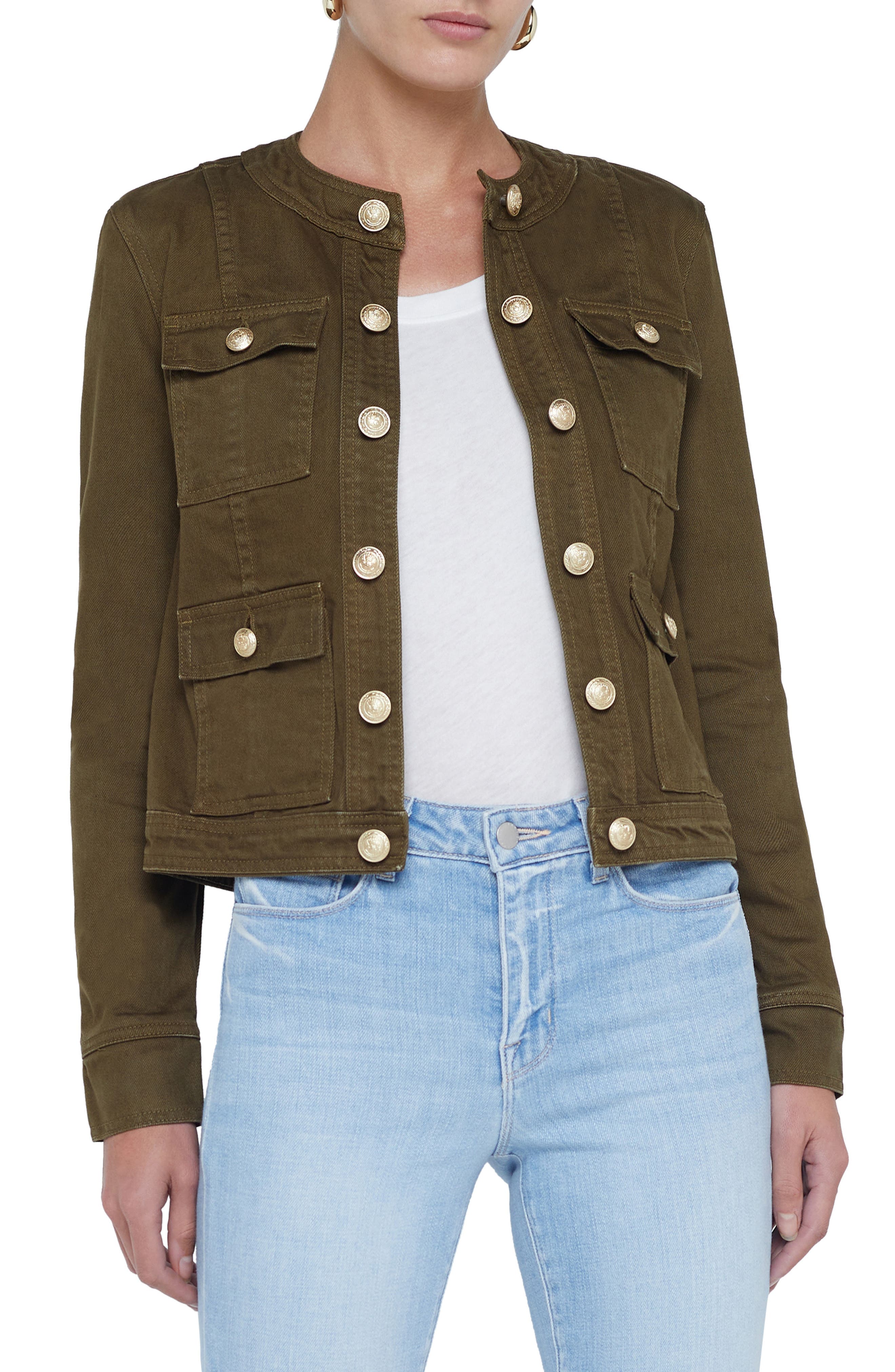 Yari Collarless Denim Jacket - image 1