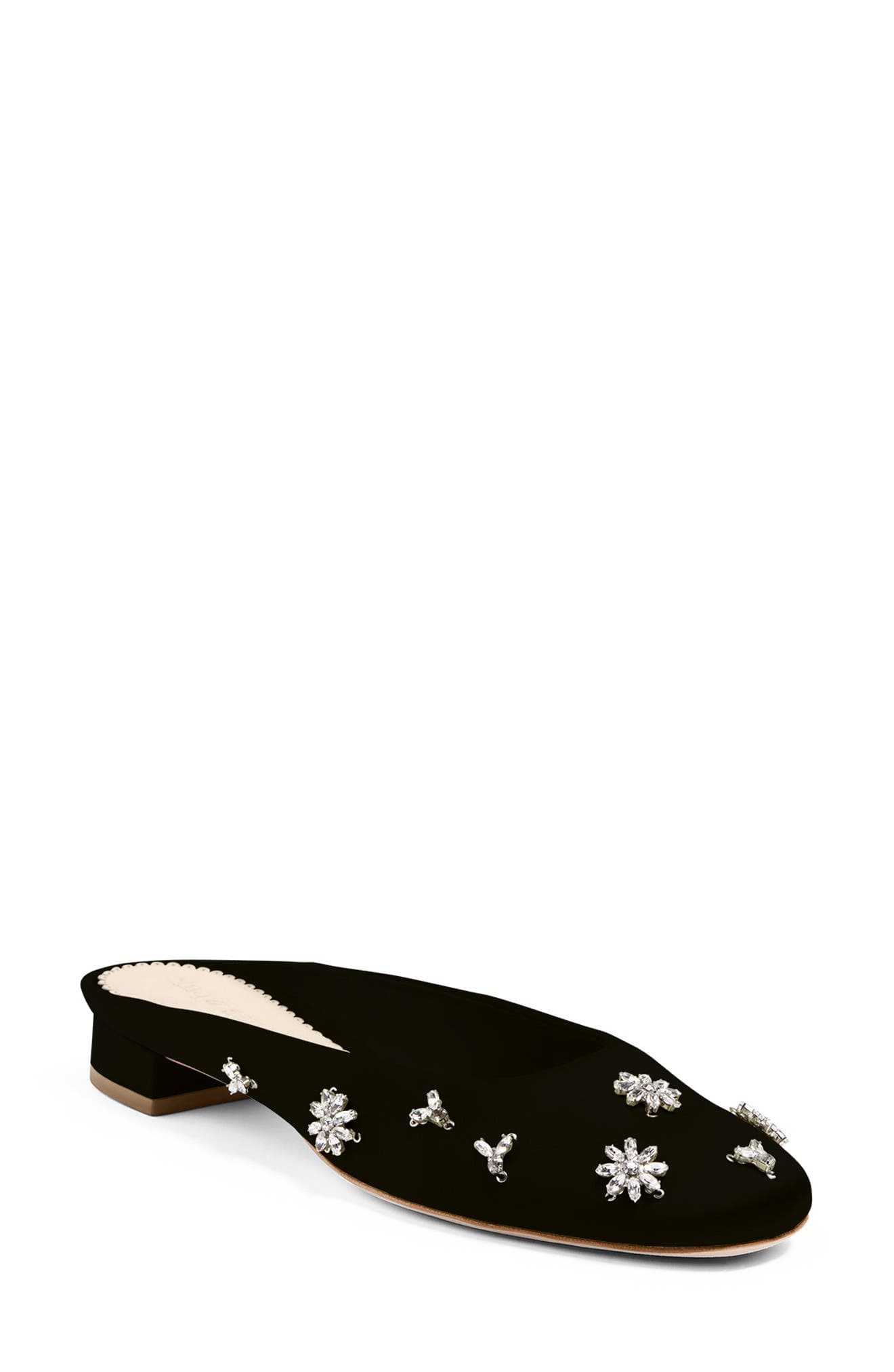Callie Crystal Embellished Satin Mule - image 1
