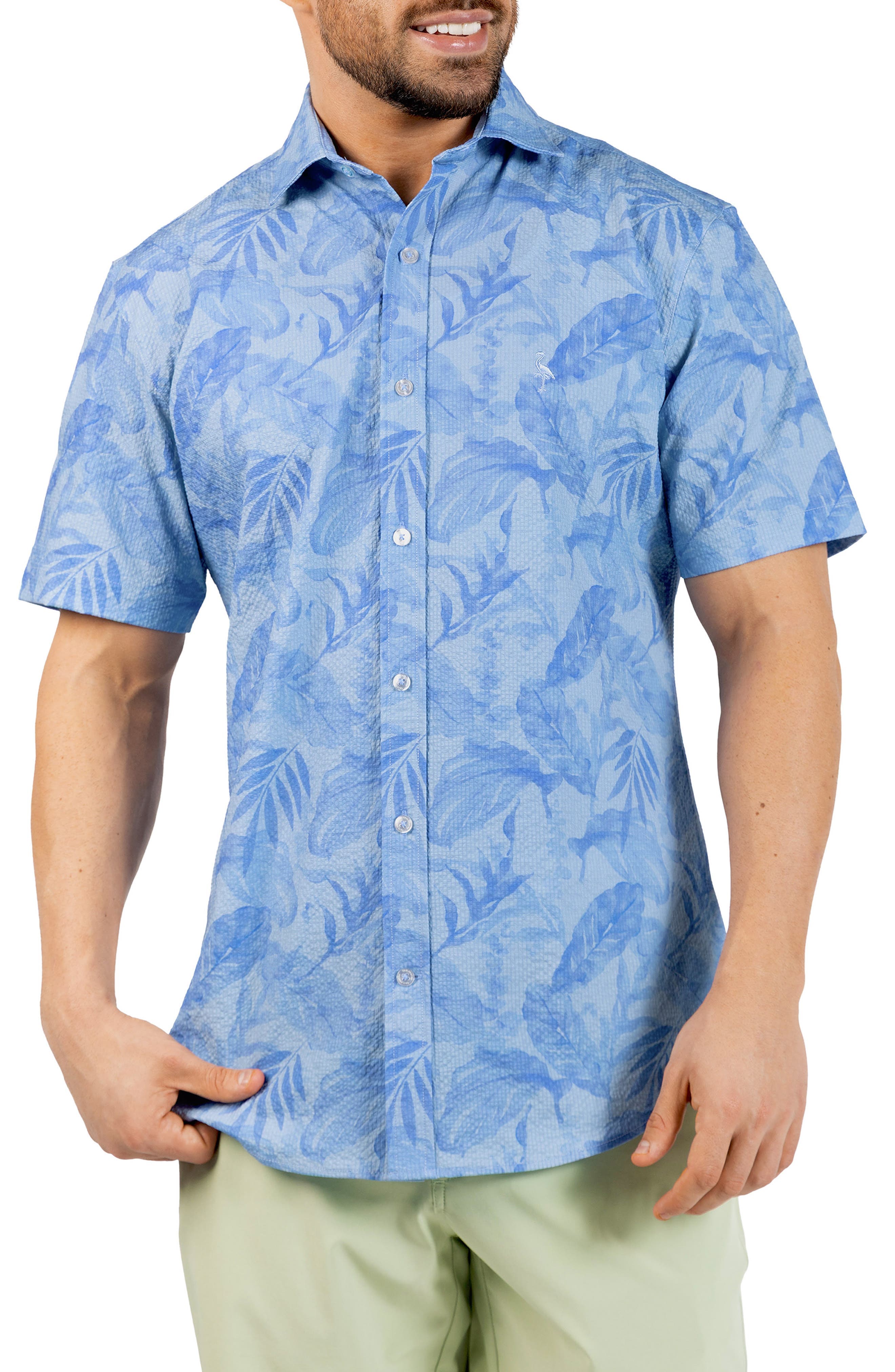 Tropical Leaves Short Sleeve Button-Up Shirt - image 3