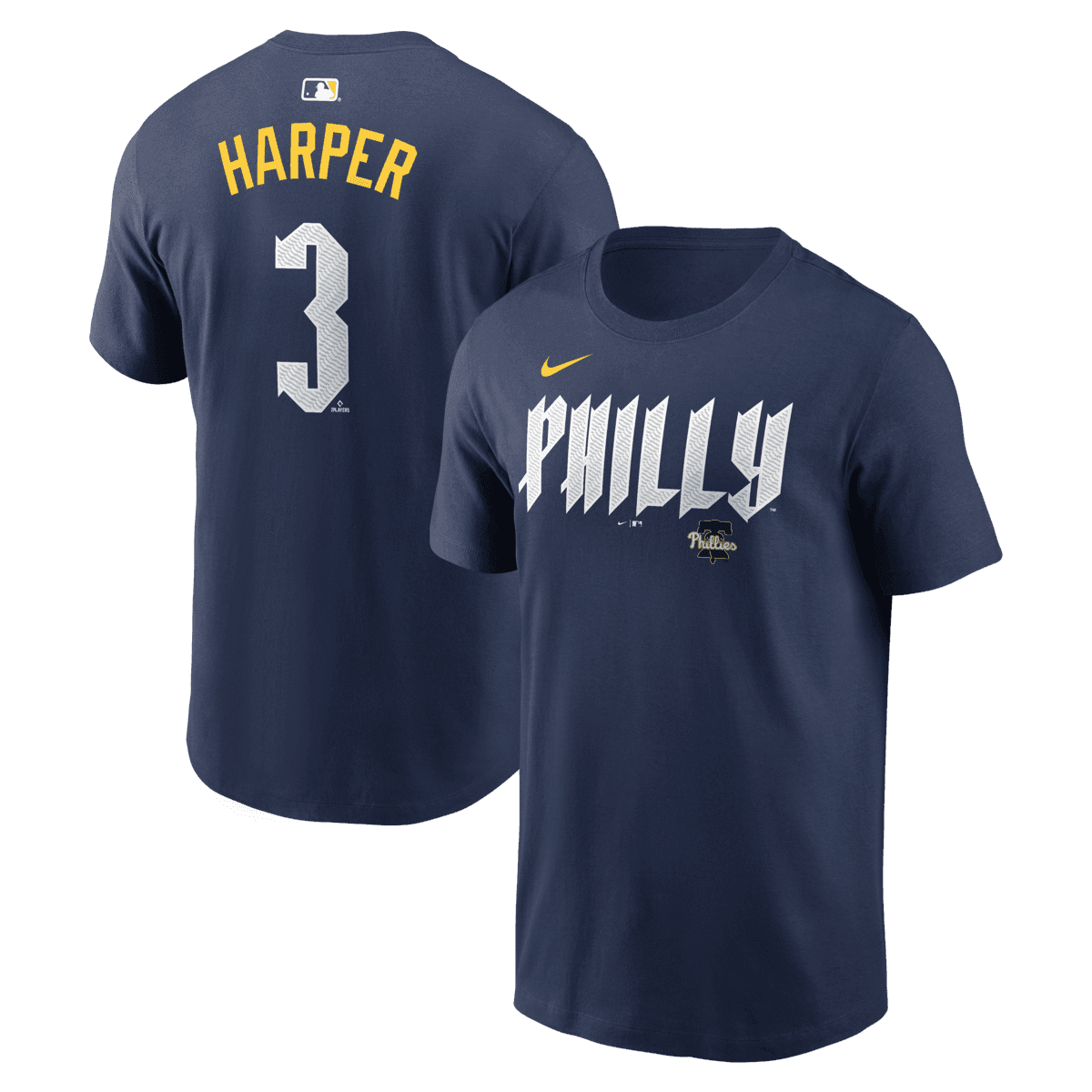 Men's Nike Bryce Harper Navy Philadelphia Phillies City Connect Name & Number T-Shirt - image 1