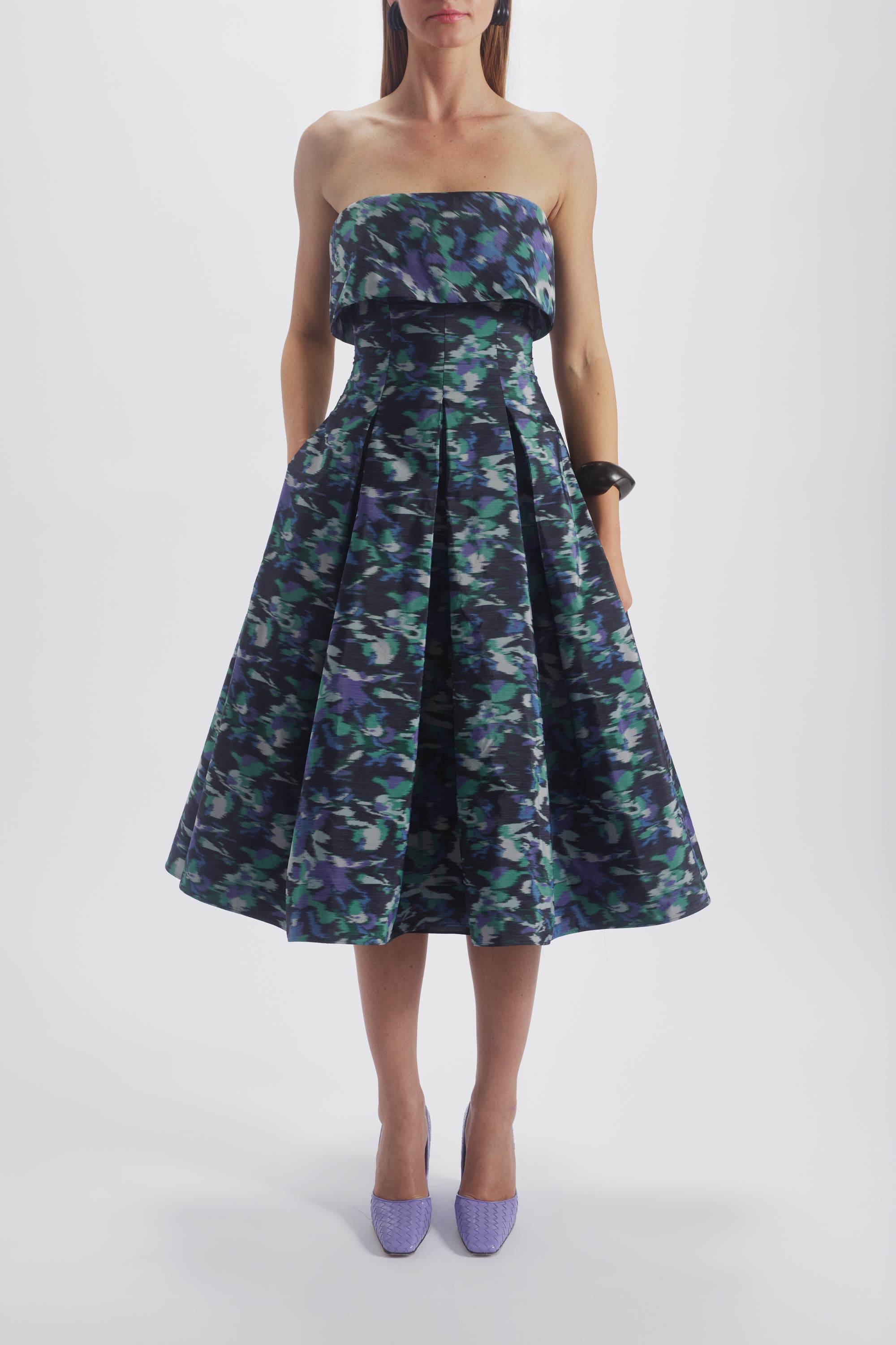 Printed Laced Back Dress - image 1