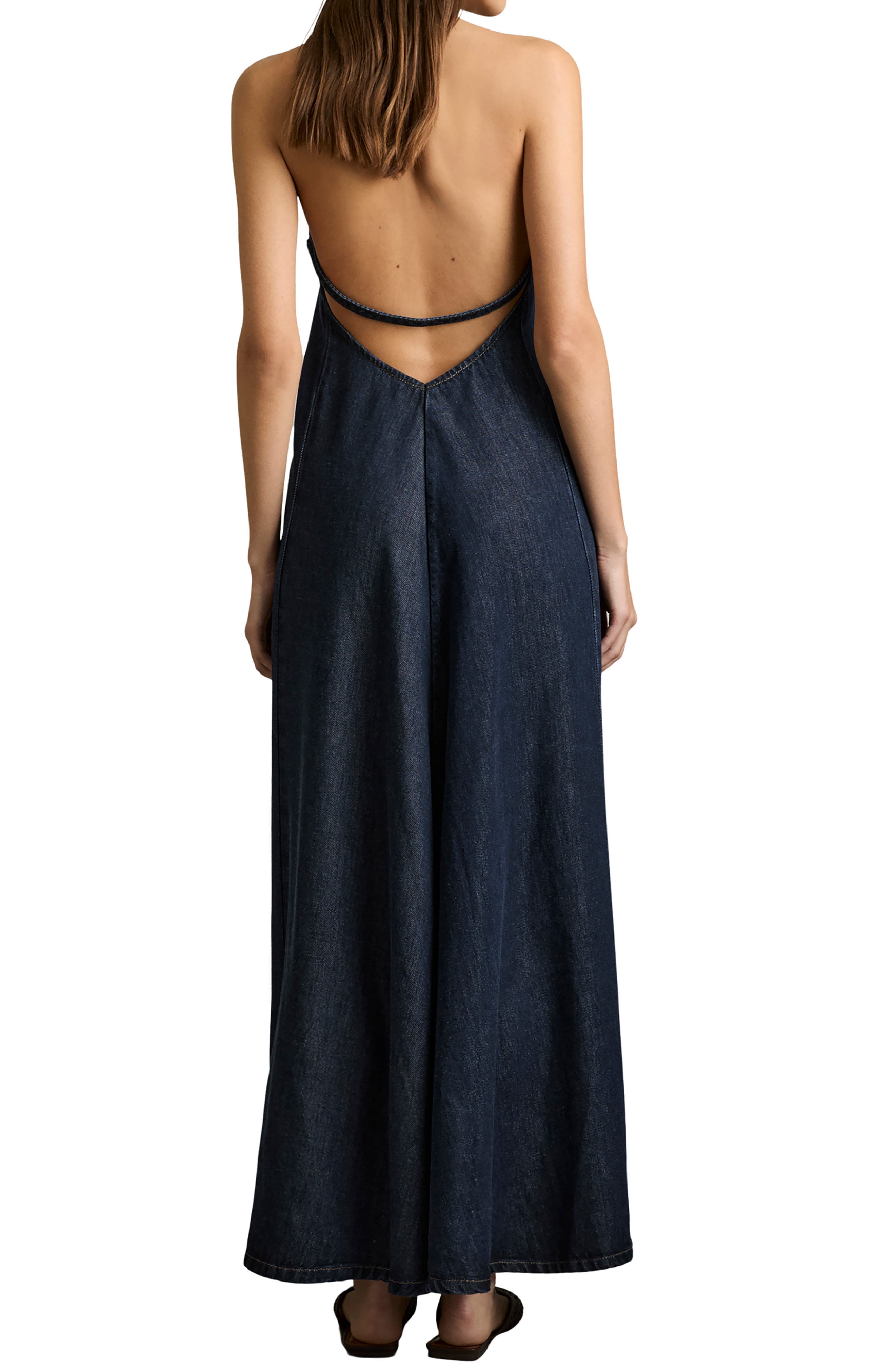 Rachel Halter Denim Maxi Dress - image 2