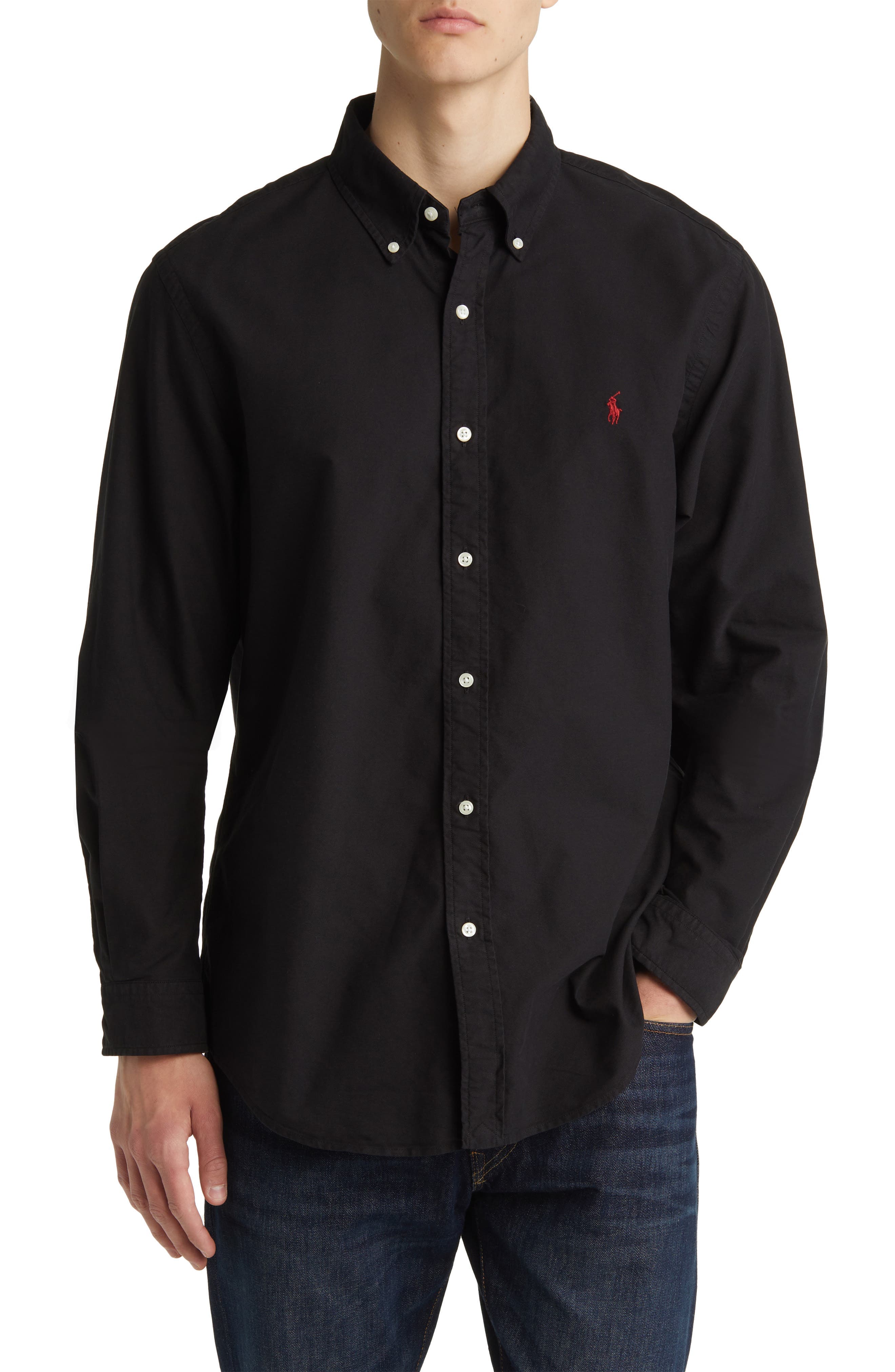 Classic Fit Garment Dyed Cotton Button-Up Shirt - image 1