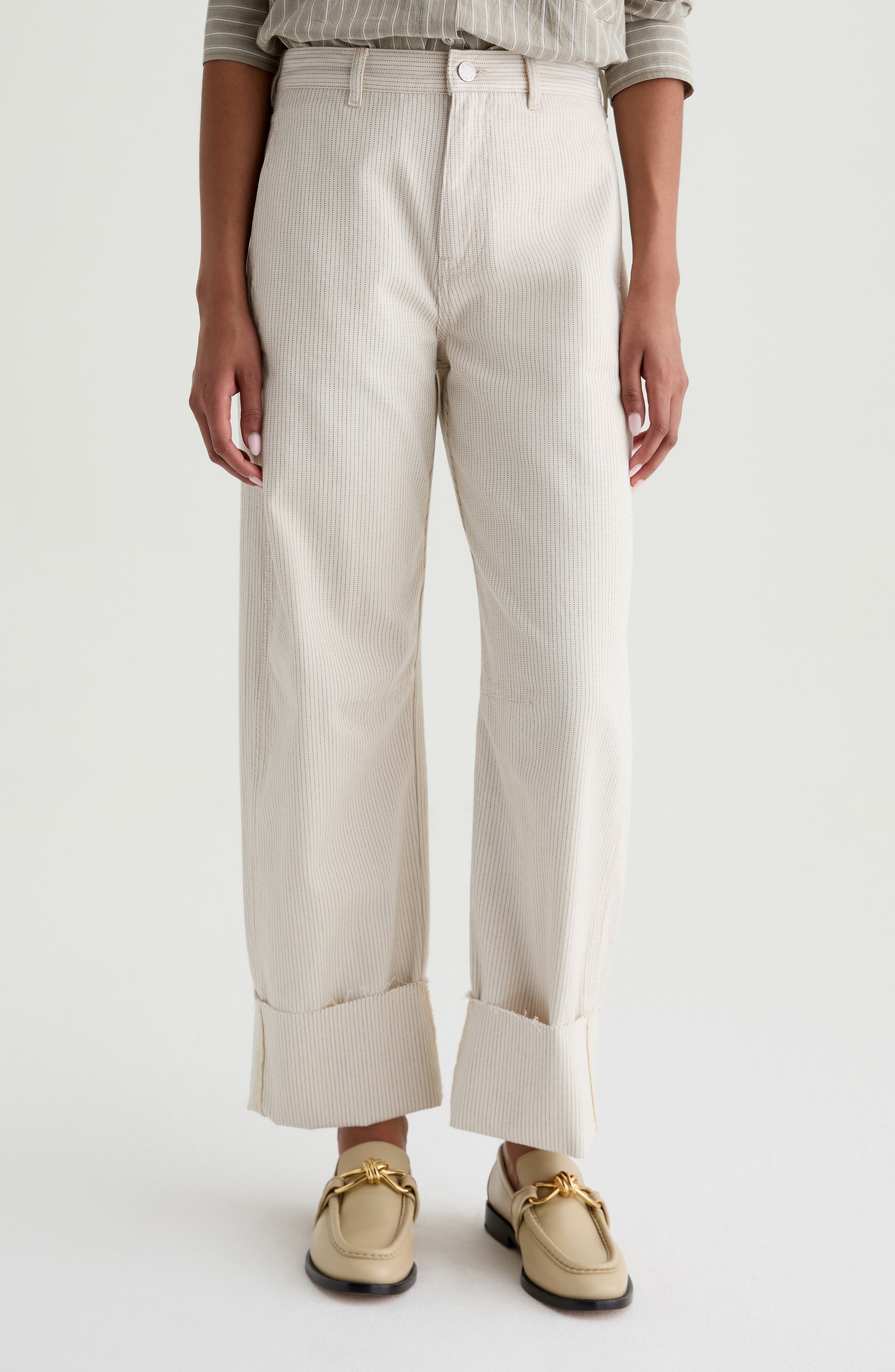 Mercer High Waist Cuffed Barrel Leg Pants - image 1