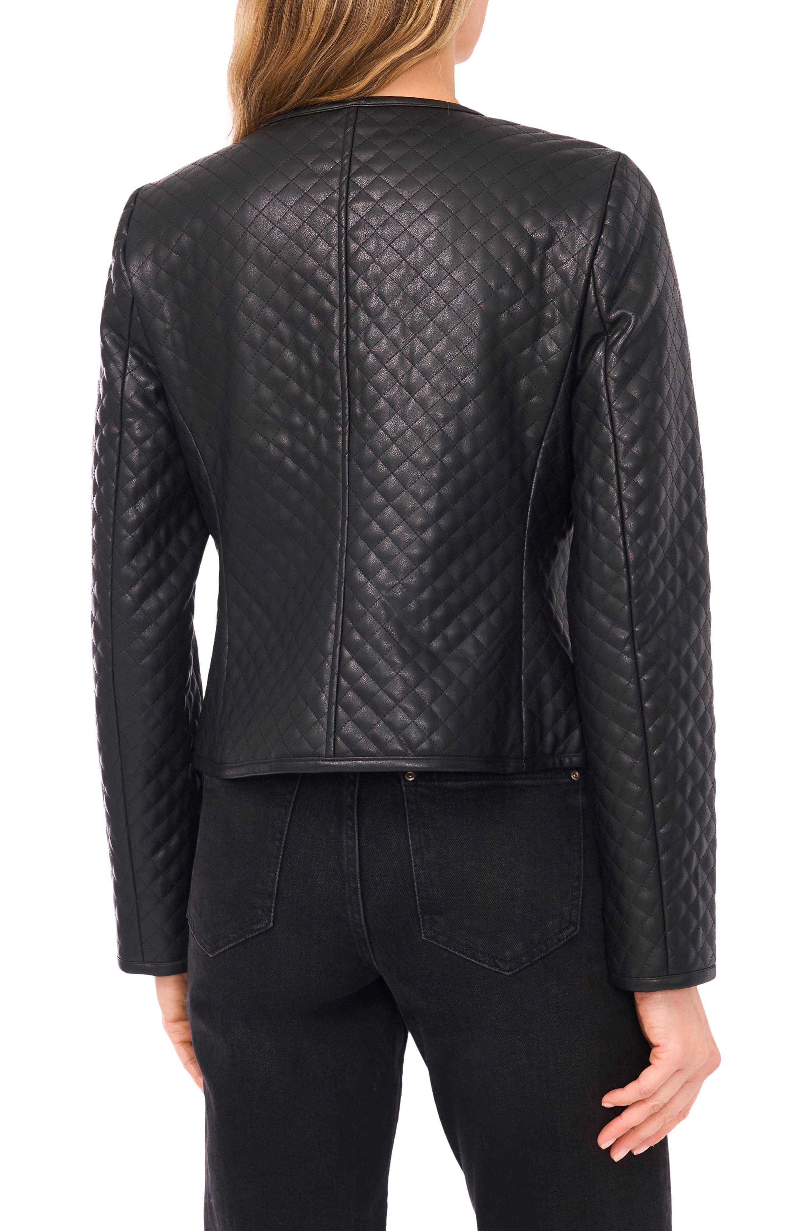 Quilted Faux Leather Jacket - image 2
