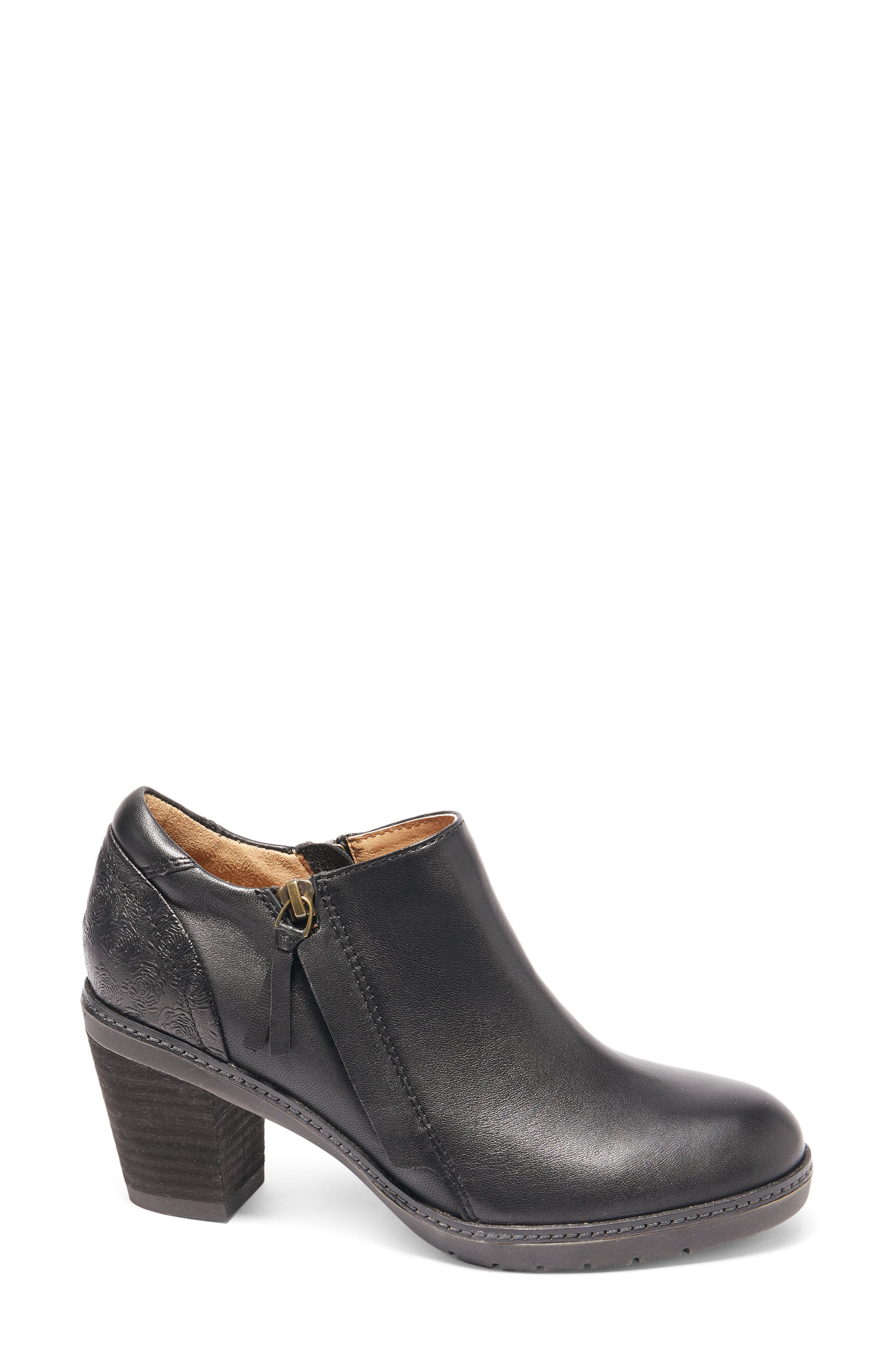 Rylee Floral Embossed Leather Bootie - image 1