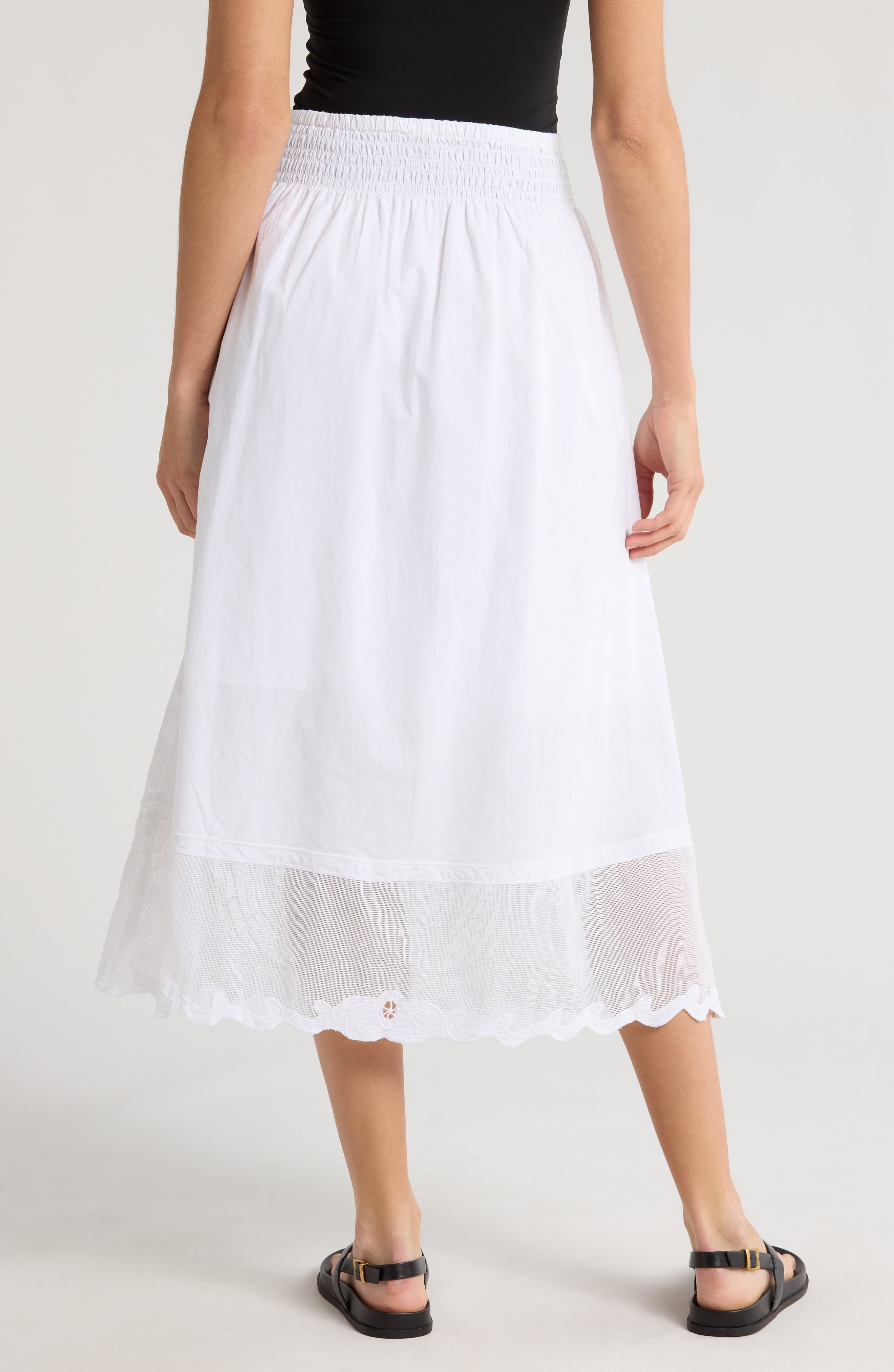 Clem Broderie Anglaise Trim Cotton Midi Skirt - image 2