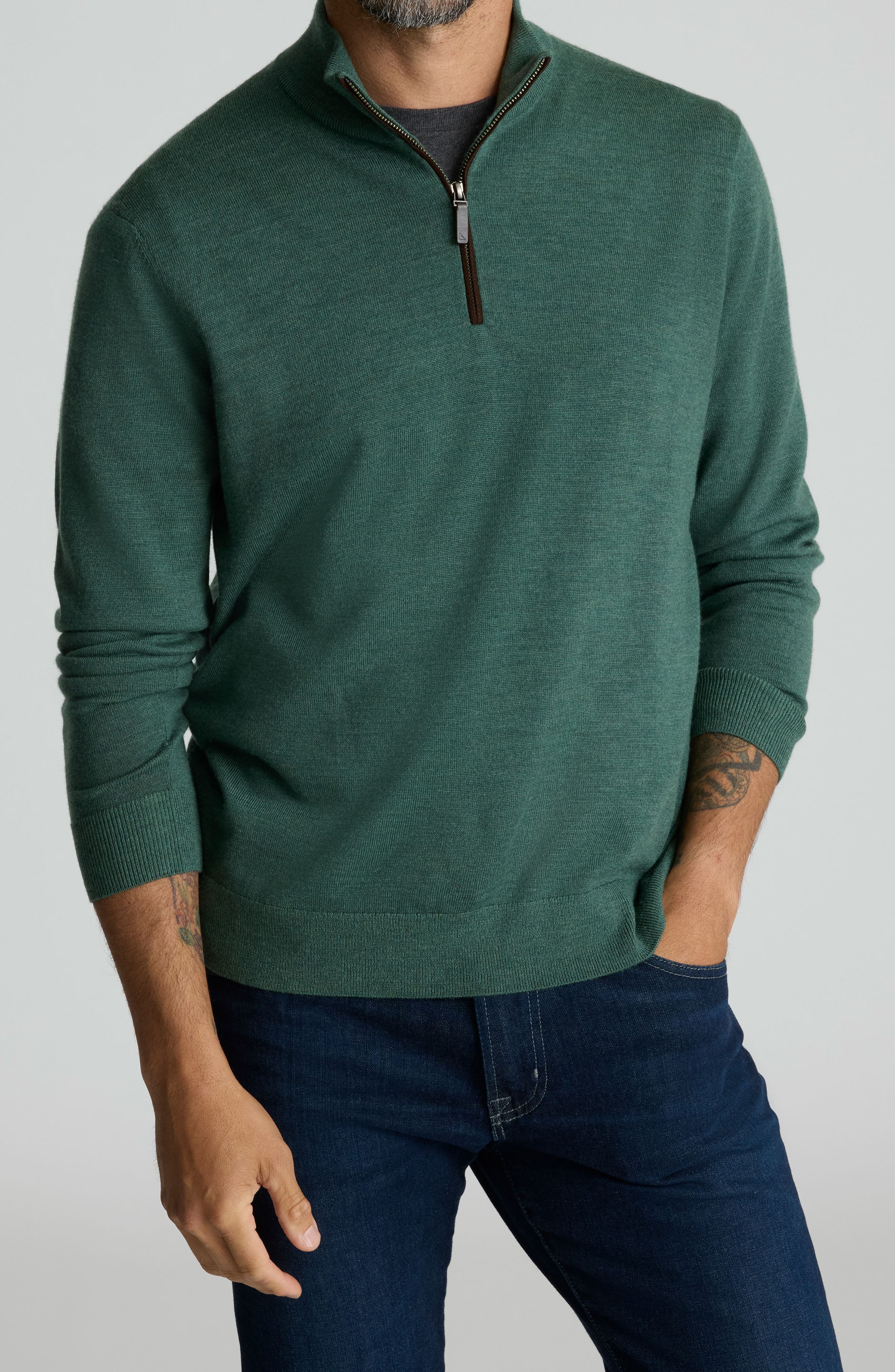 Belguardo Merino Wool Quarter Zip Sweater - image 1