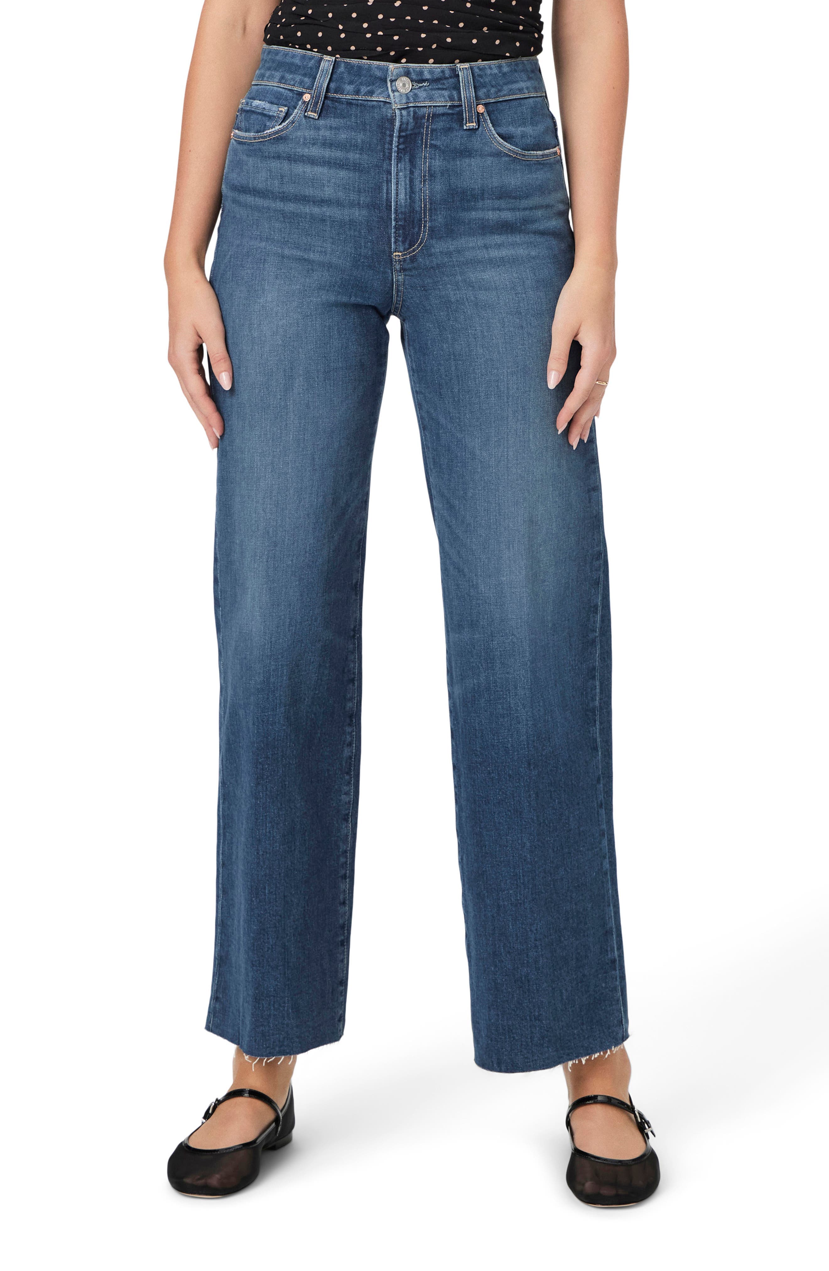 Anessa High Waist Raw Hem Wide Leg Jeans - image 1