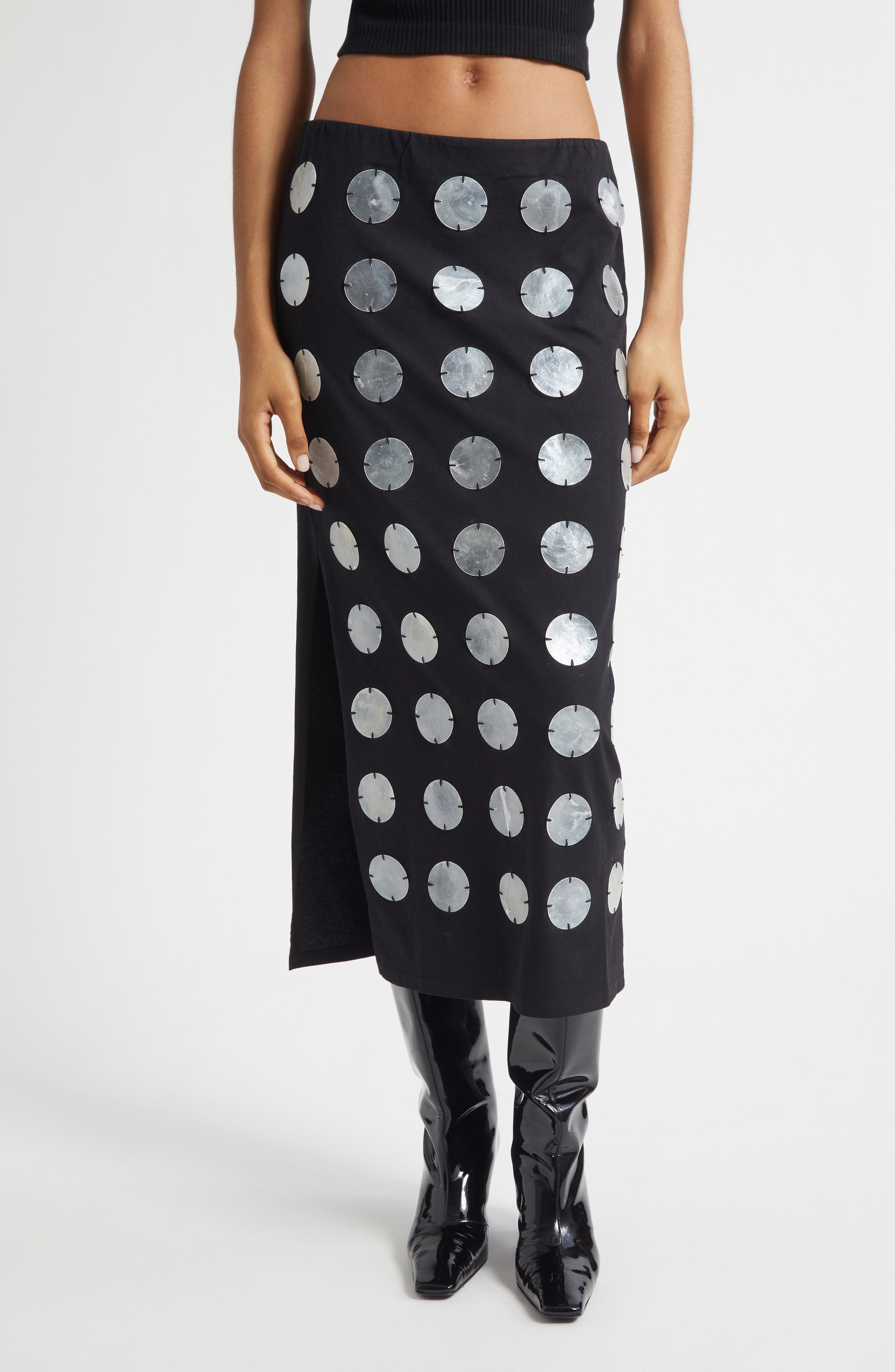 Mother-of-Pearl Paillette Skirt - image 1