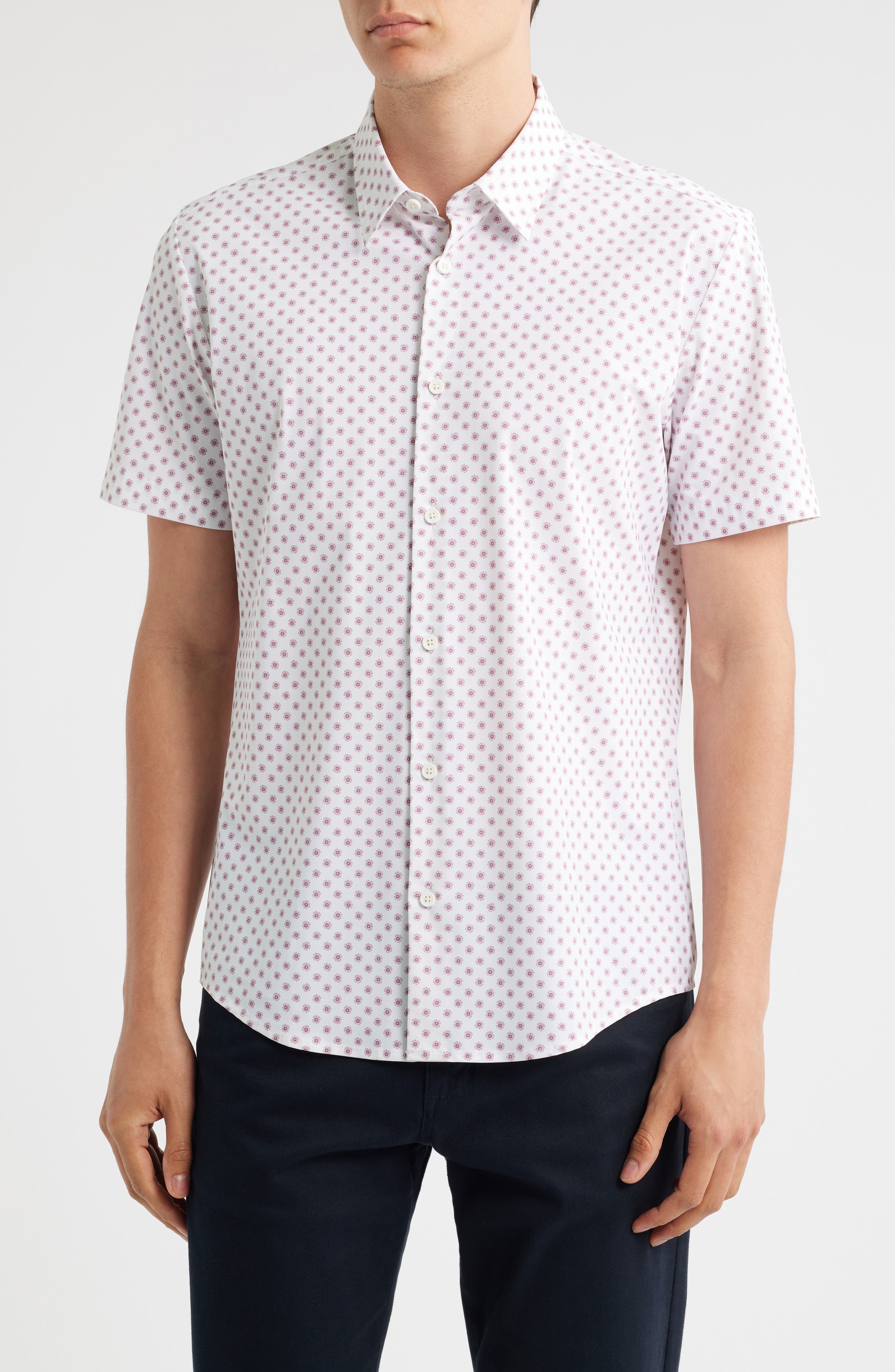 Roan Ken Floral Short Sleeve Button-Up Shirt - image 1